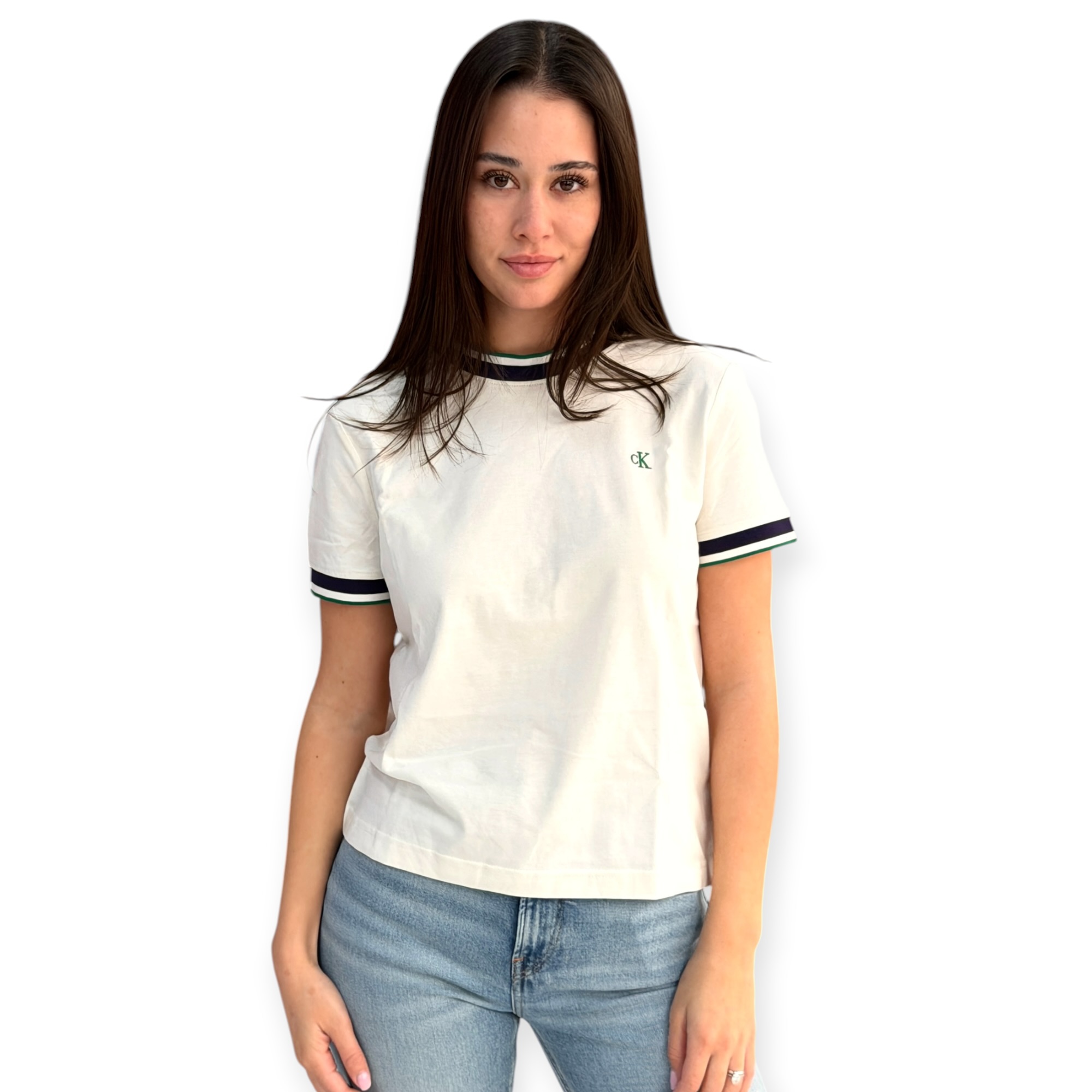 חולצה CALVIN KLEIN MONOGRAM STRIPE TEE חולצה CALVIN KLEIN MONOGRAM STRIPE TEE