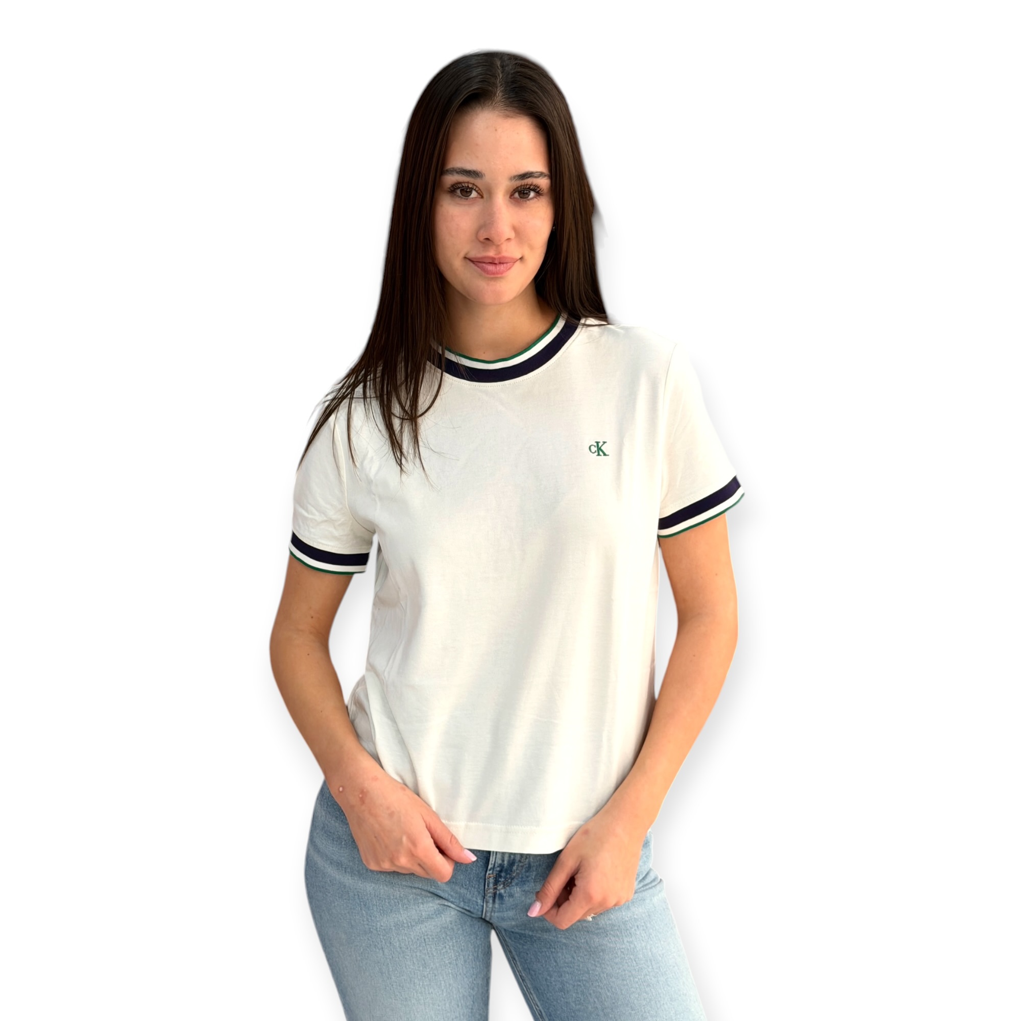 חולצה CALVIN KLEIN MONOGRAM STRIPE TEE חולצה CALVIN KLEIN MONOGRAM STRIPE TEE