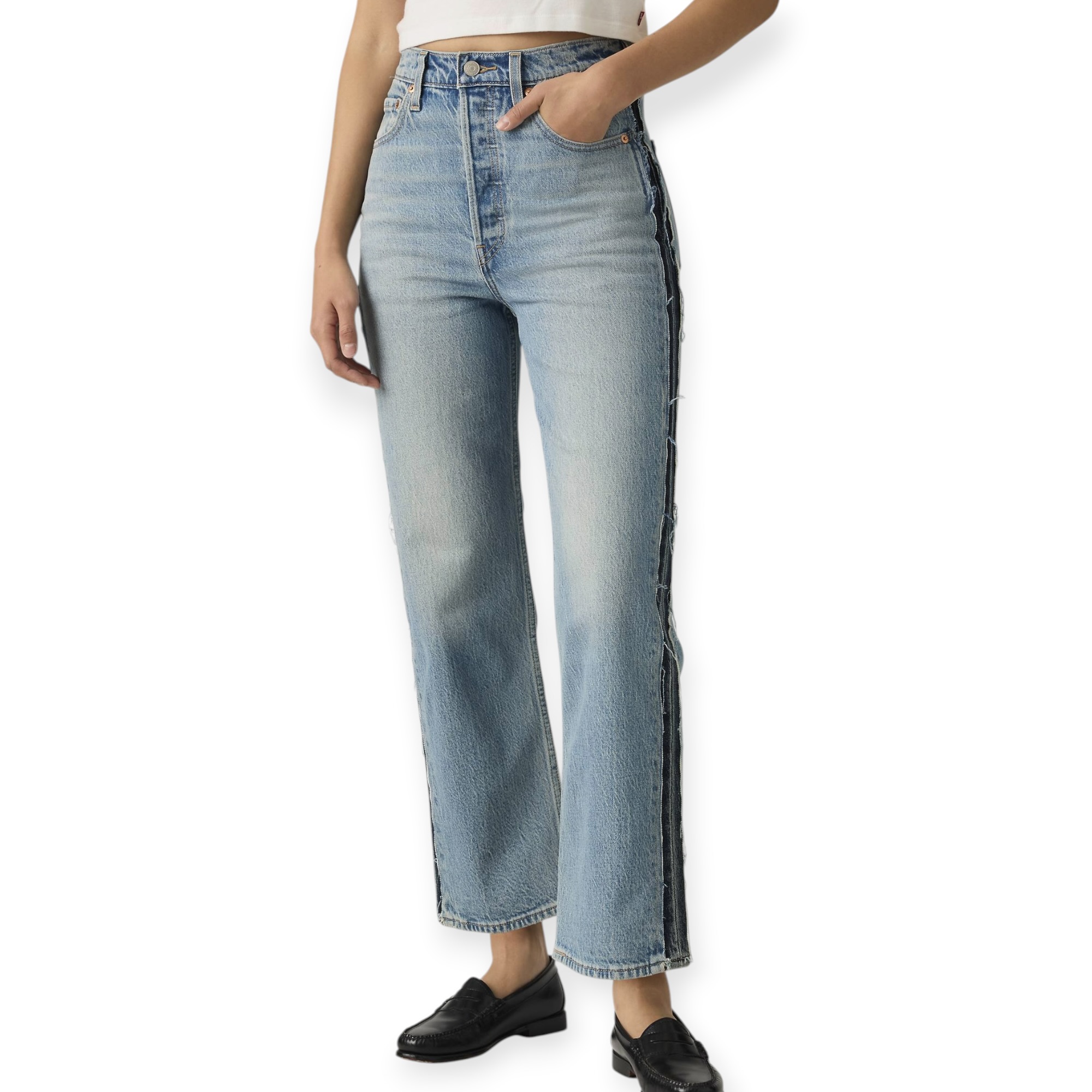 גינס נשים LEVIS RIBCAGE ANKLE DECON JEANS גינס נשים LEVIS RIBCAGE ANKLE DECON JEANS
