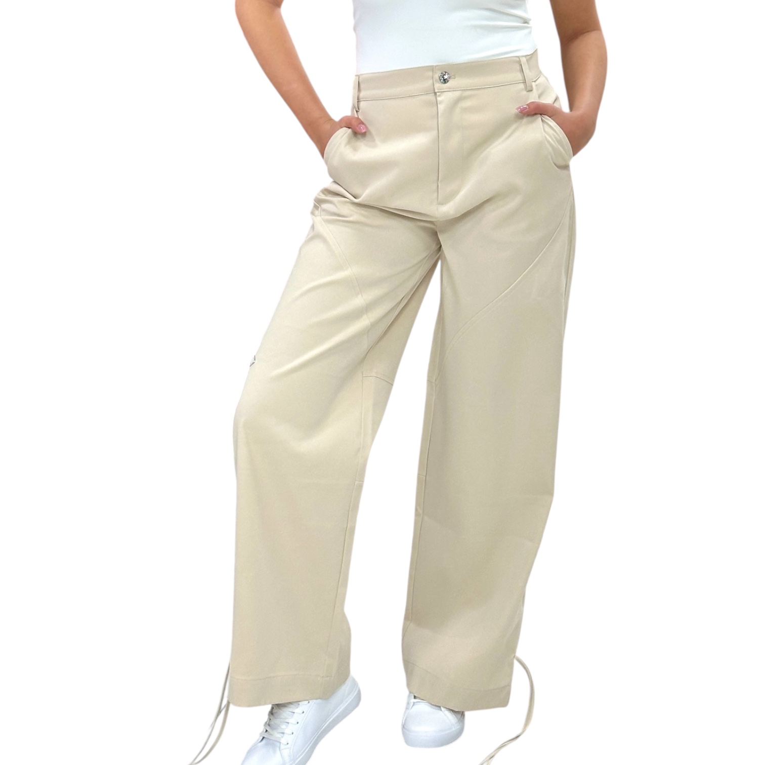 מכנס נשים REPLAY WOVEN LONG PANTS