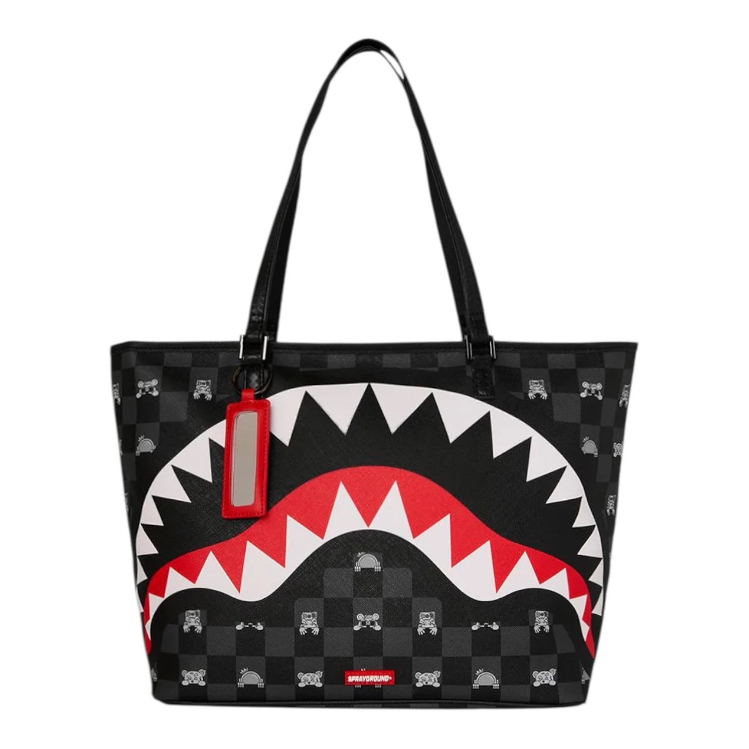 תיק SPRAYGROND GRAY PEEKING CHARACTER CHECK TOTE