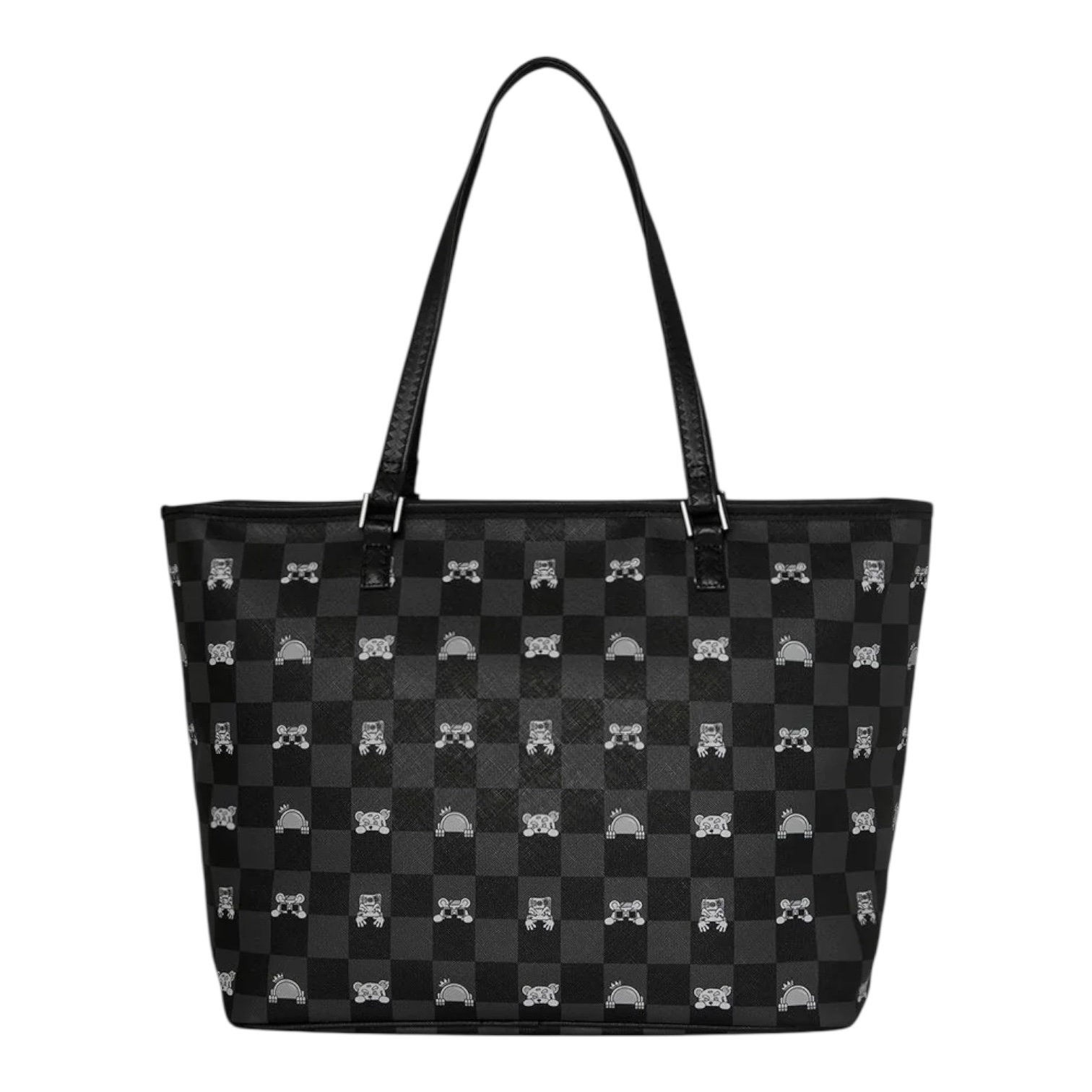 תיק SPRAYGROND GRAY PEEKING CHARACTER CHECK TOTE