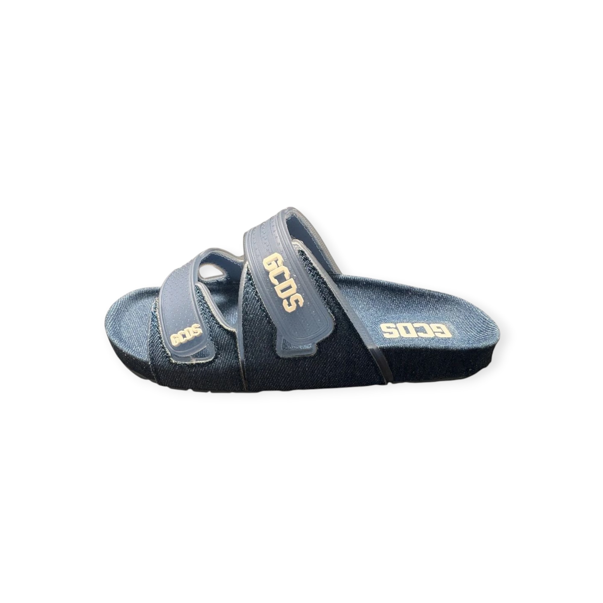 נעלי נשים מכירה מוקדמת צפי הגעה 21.4.26 GCDS WOMEN SLIDERS DENIM FLAT