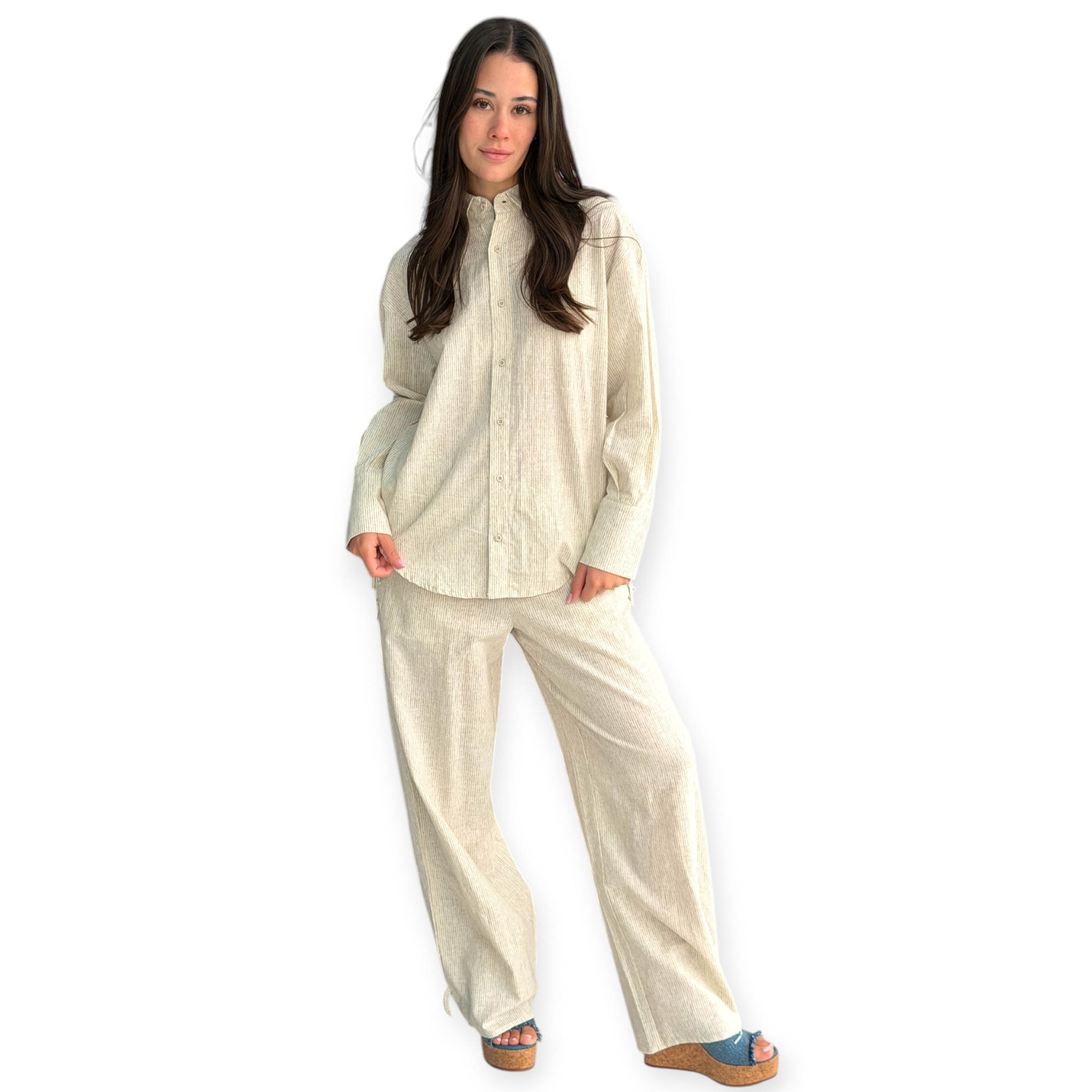 חליפה נשים REPLAY BUTTONED WOVEN SET