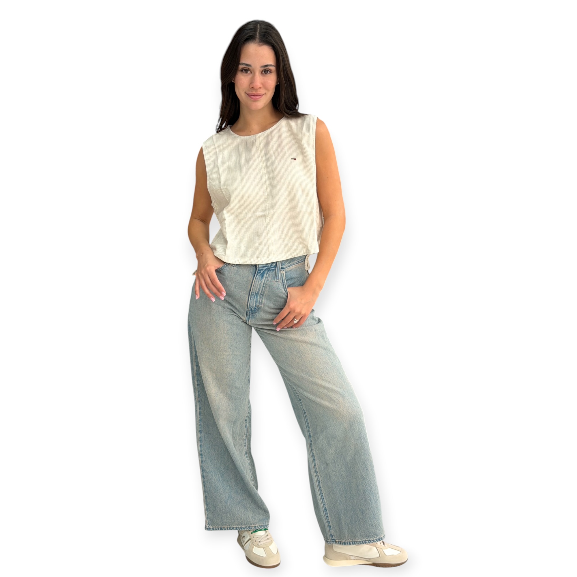 חולצה נשים TOMMY HILFIGER SIDE LINEN SHIRT