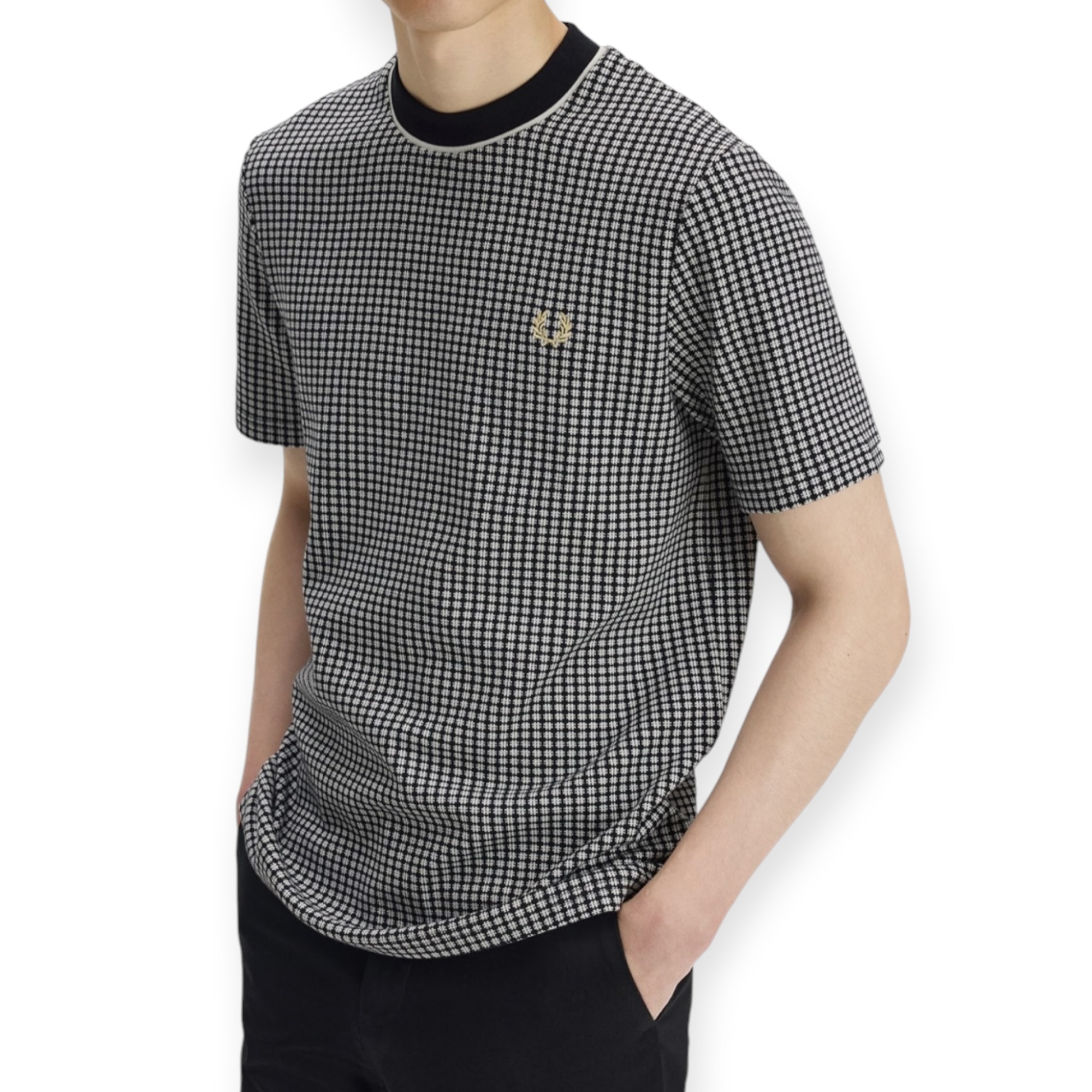 חולצה גברים FRED PERRY CHECKEBOARD TEE SHIRT