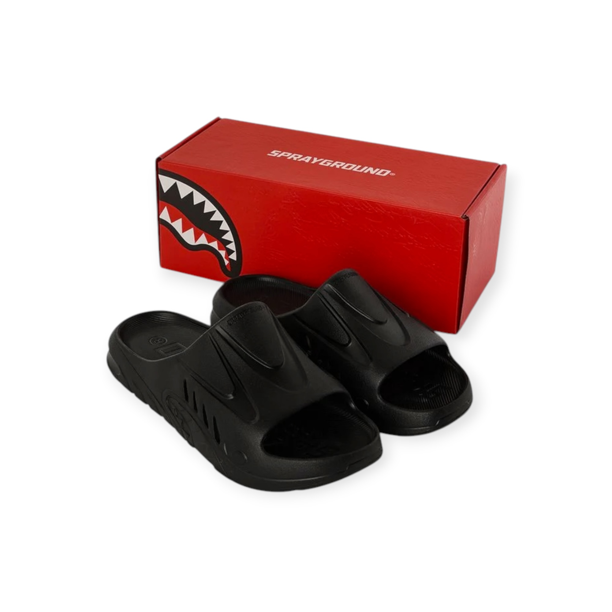 נעלי 38-46 SPRAYGROUND SHARK SLIDE BLACK