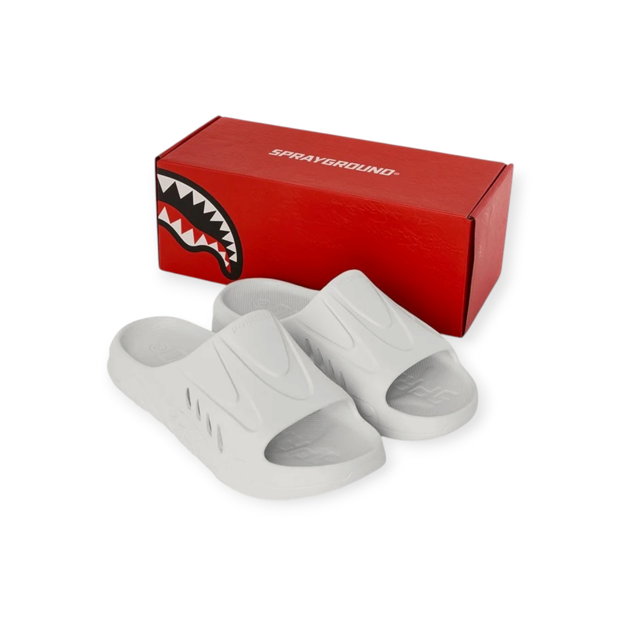נעלי 38-44 SPRAYGROUND SHARK SLIDE WHITE