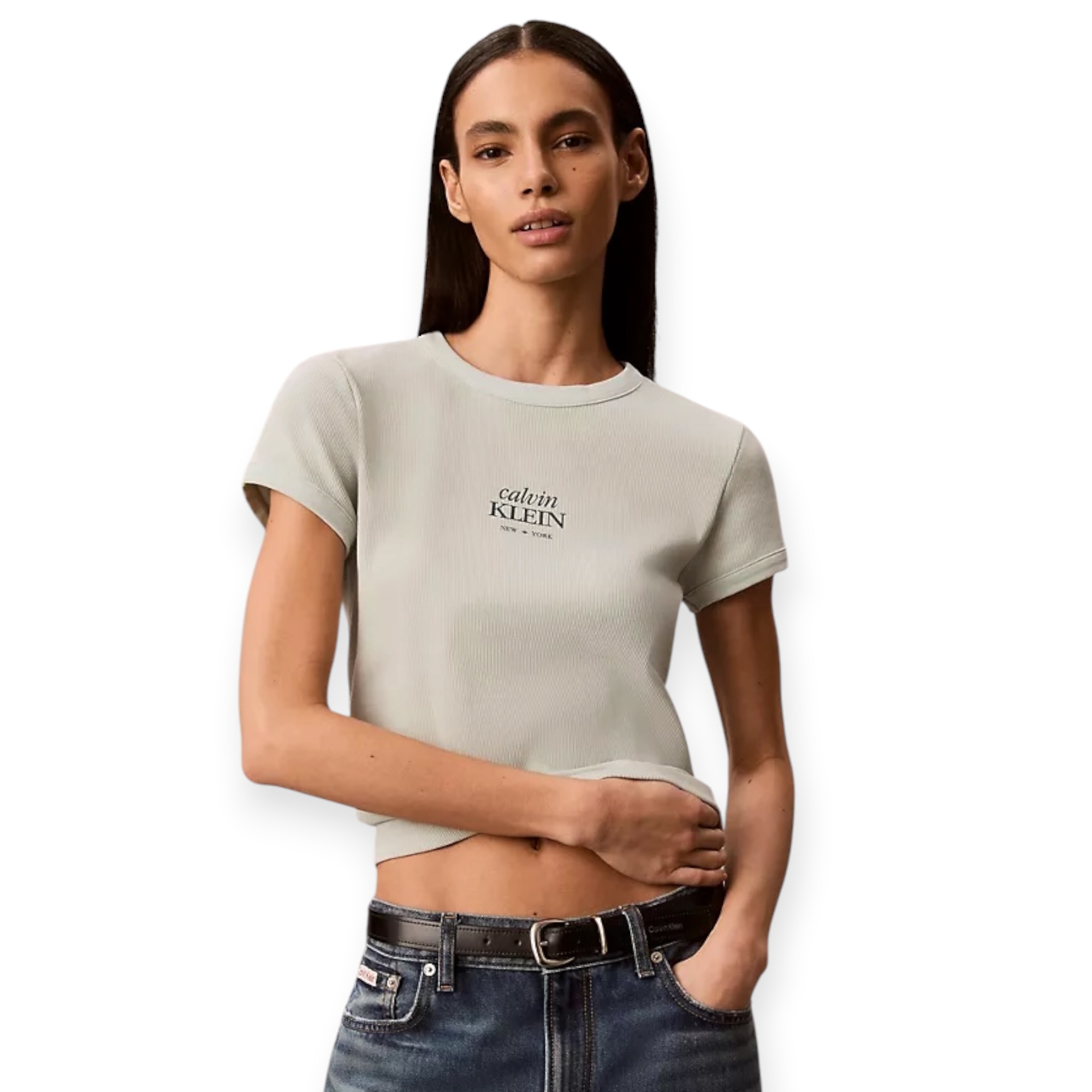 חולצה CALVIN KLEIN RIB BABY TEE