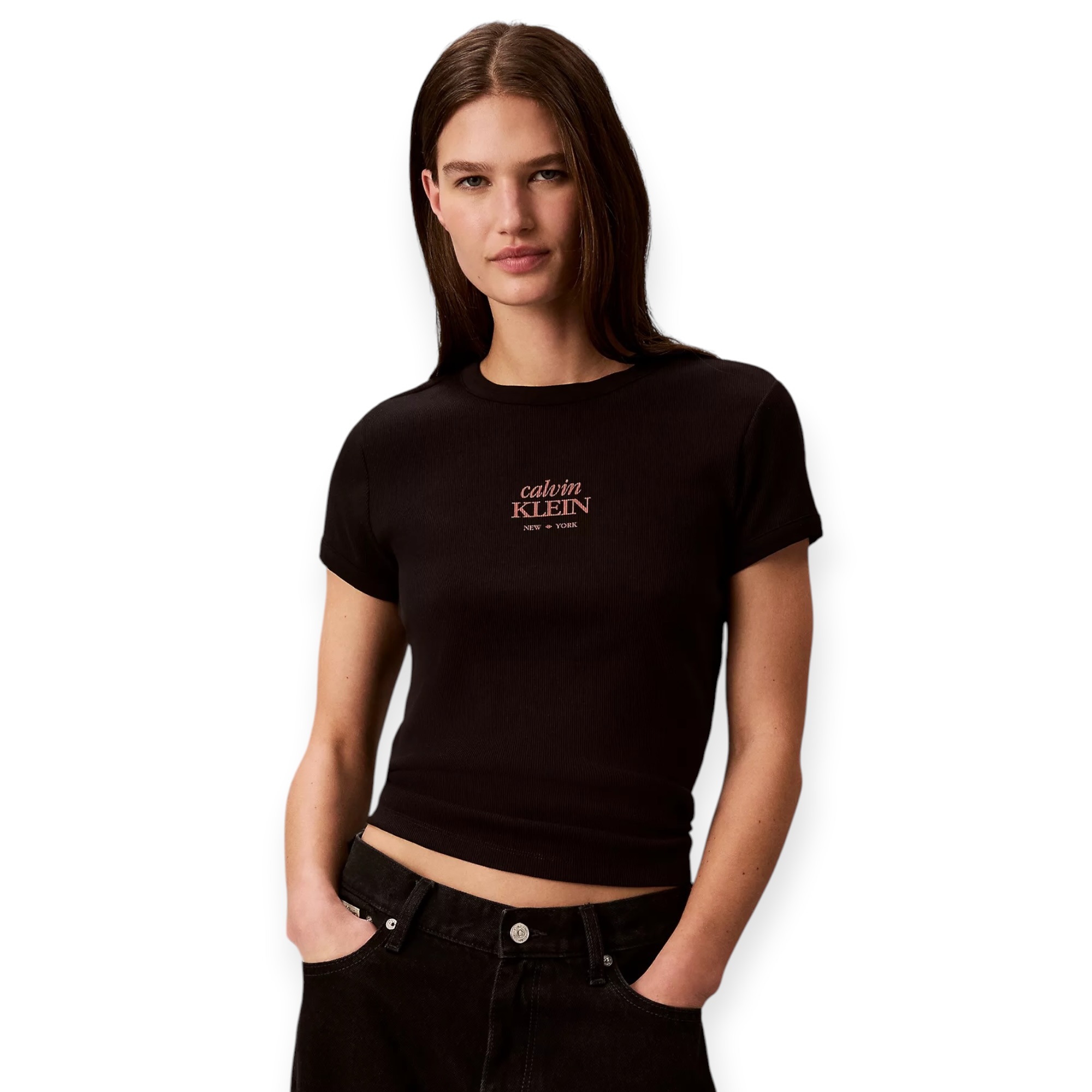 חולצה CALVIN KLEIN RIB BABY TEE