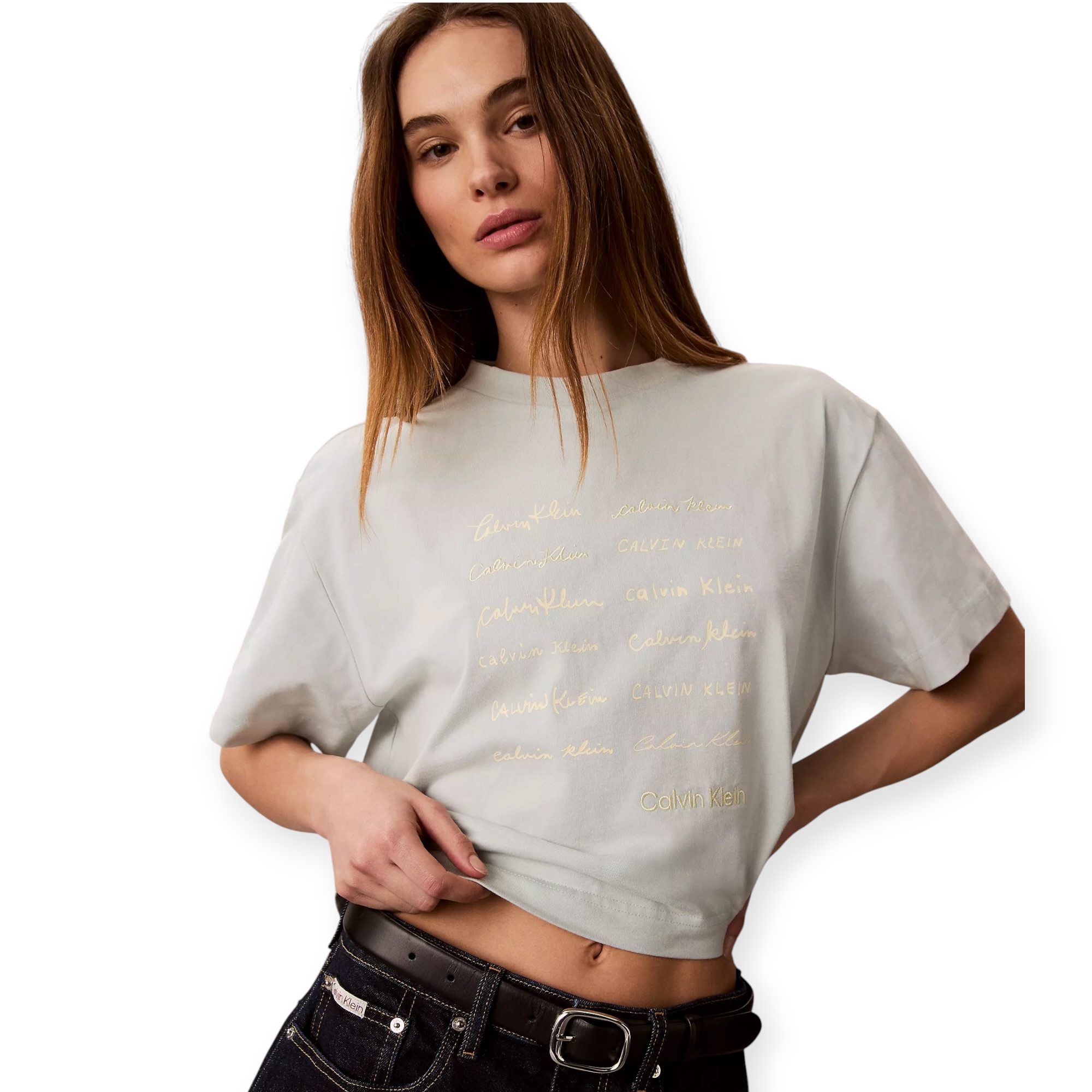 חולצה CALVIN KLEIN CROPPED BOXY TEE
