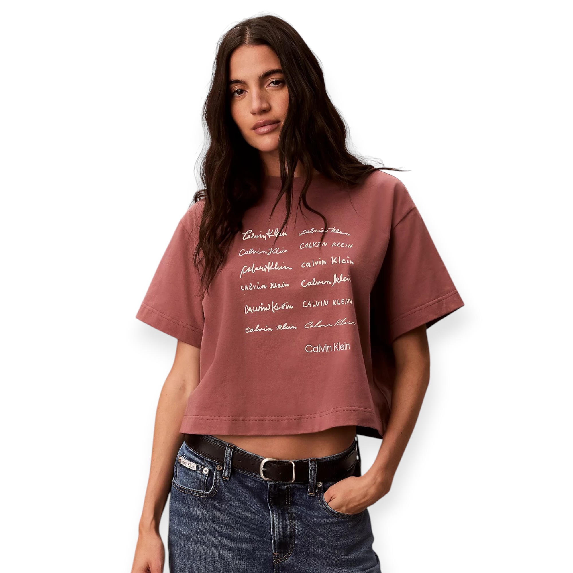 חולצה CALVIN KLEIN CROPPED BOXY TEE