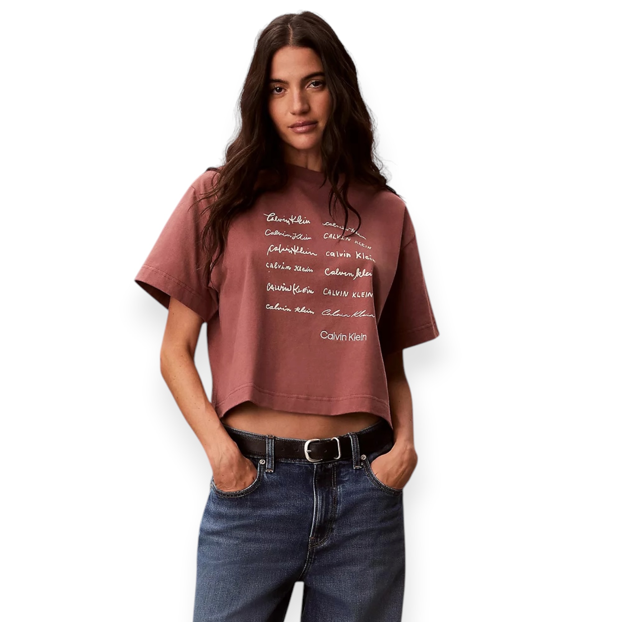 חולצה CALVIN KLEIN CROPPED BOXY TEE