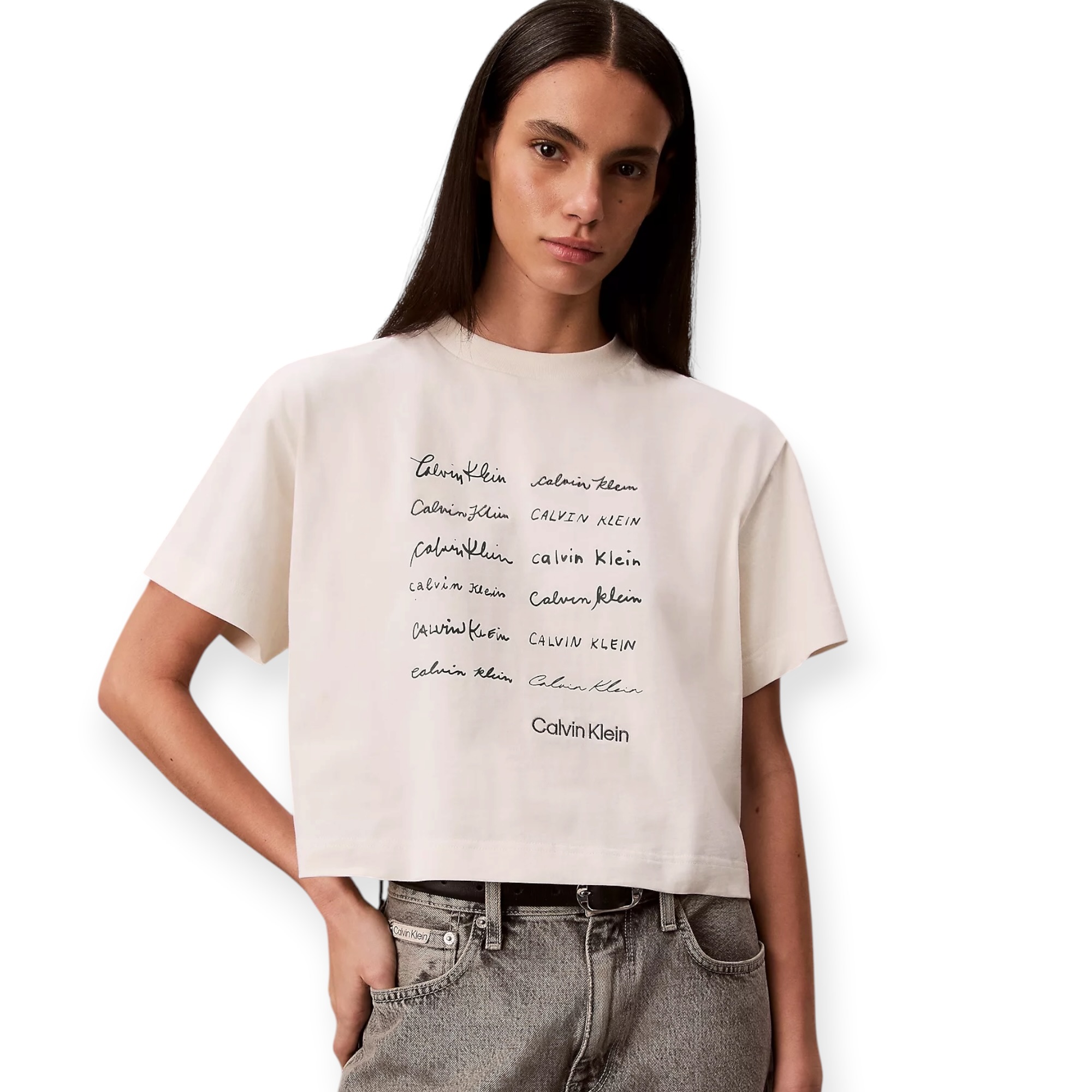 חולצה CALVIN KLEIN CROPPED BOXY TEE
