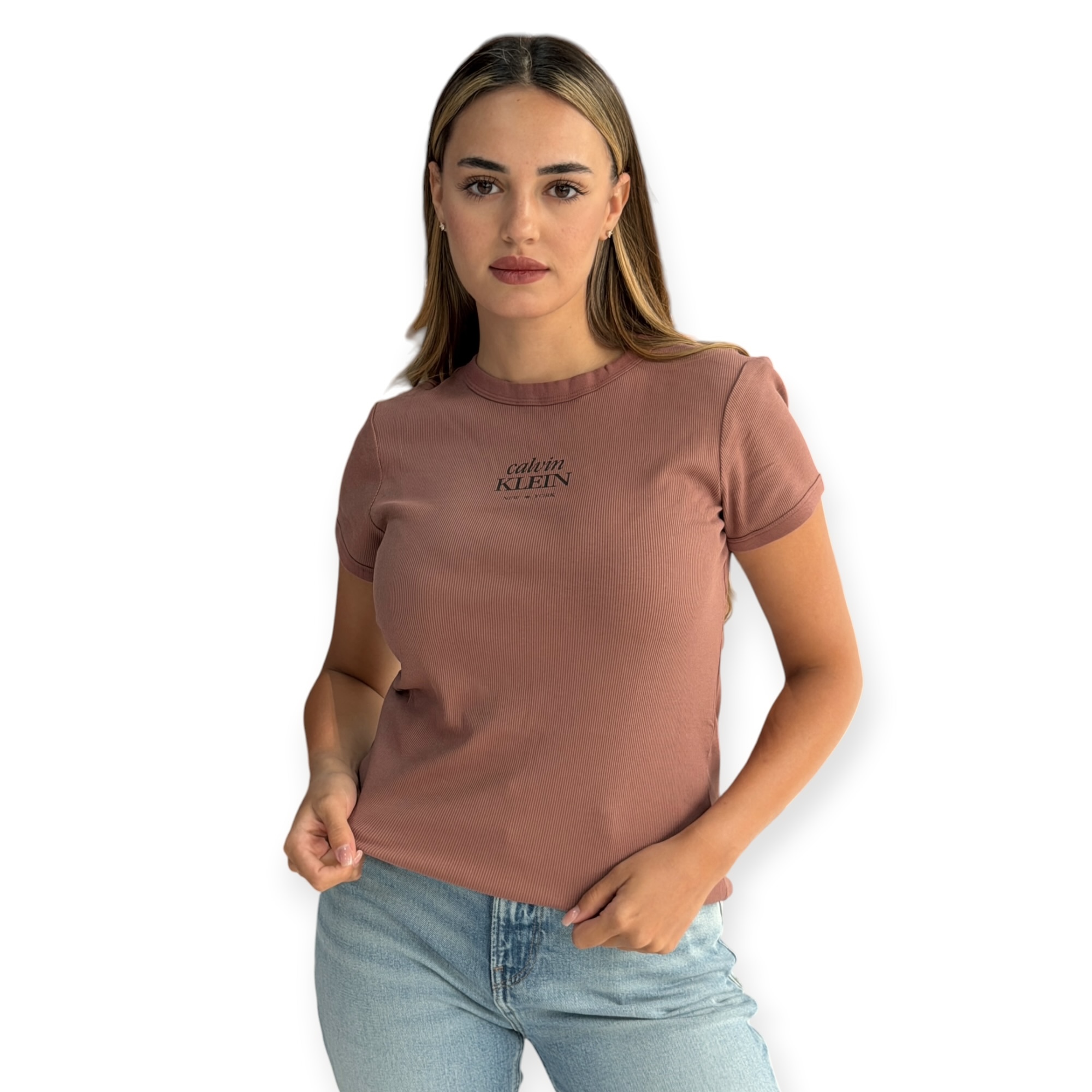 חולצה CALVIN KLEIN RIB BABY TEE
