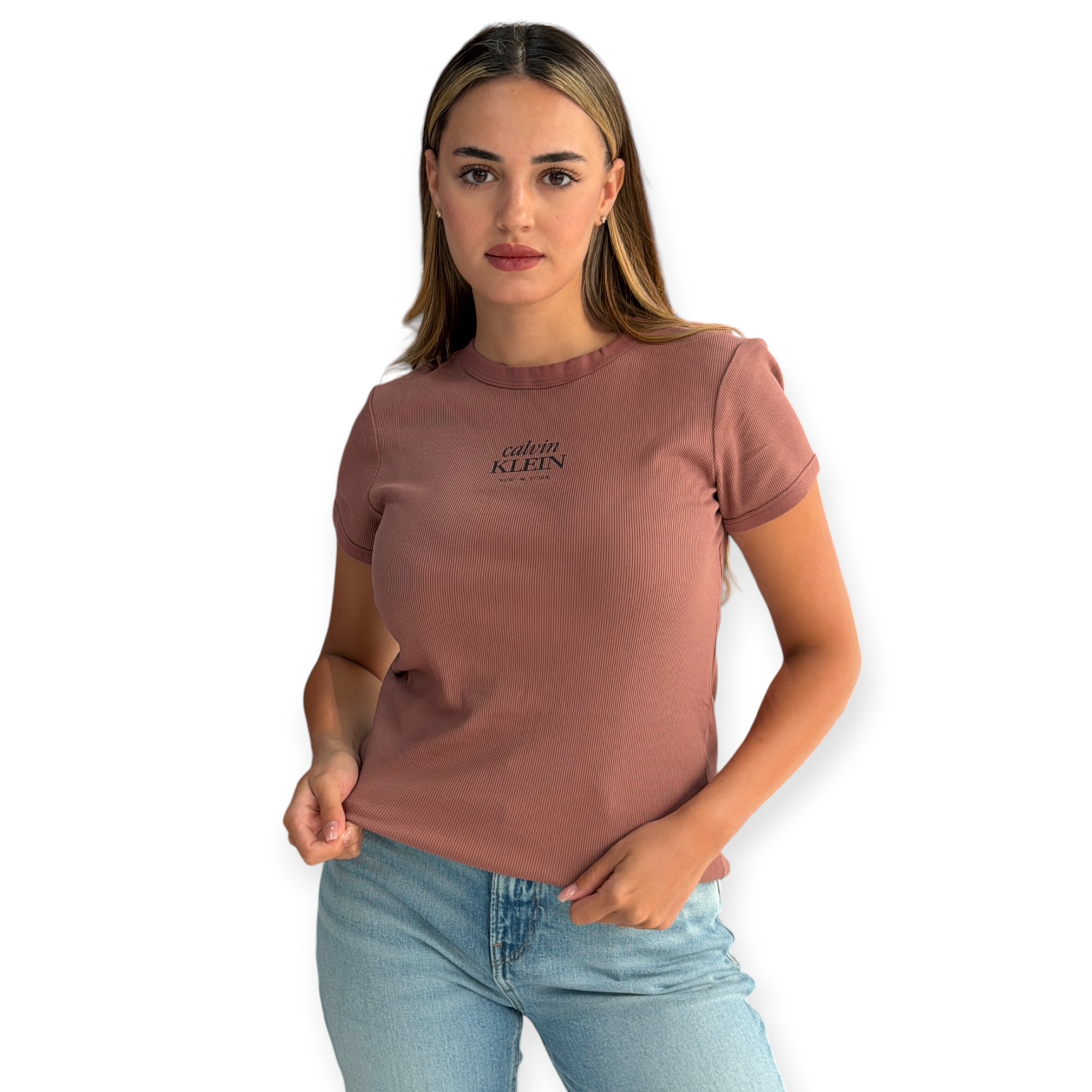 חולצה CALVIN KLEIN RIB BABY TEE