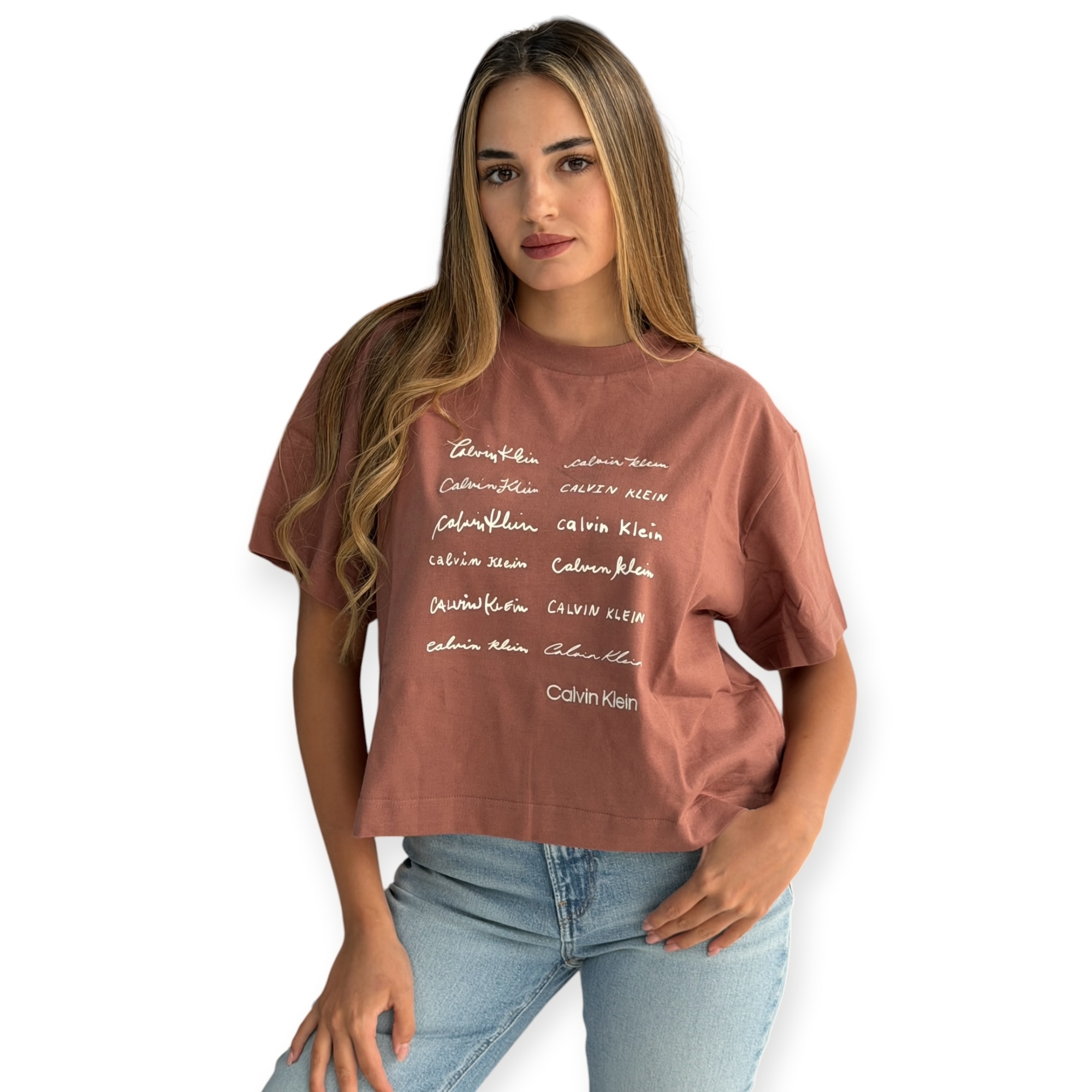 חולצה CALVIN KLEIN CROPPED BOXY TEE