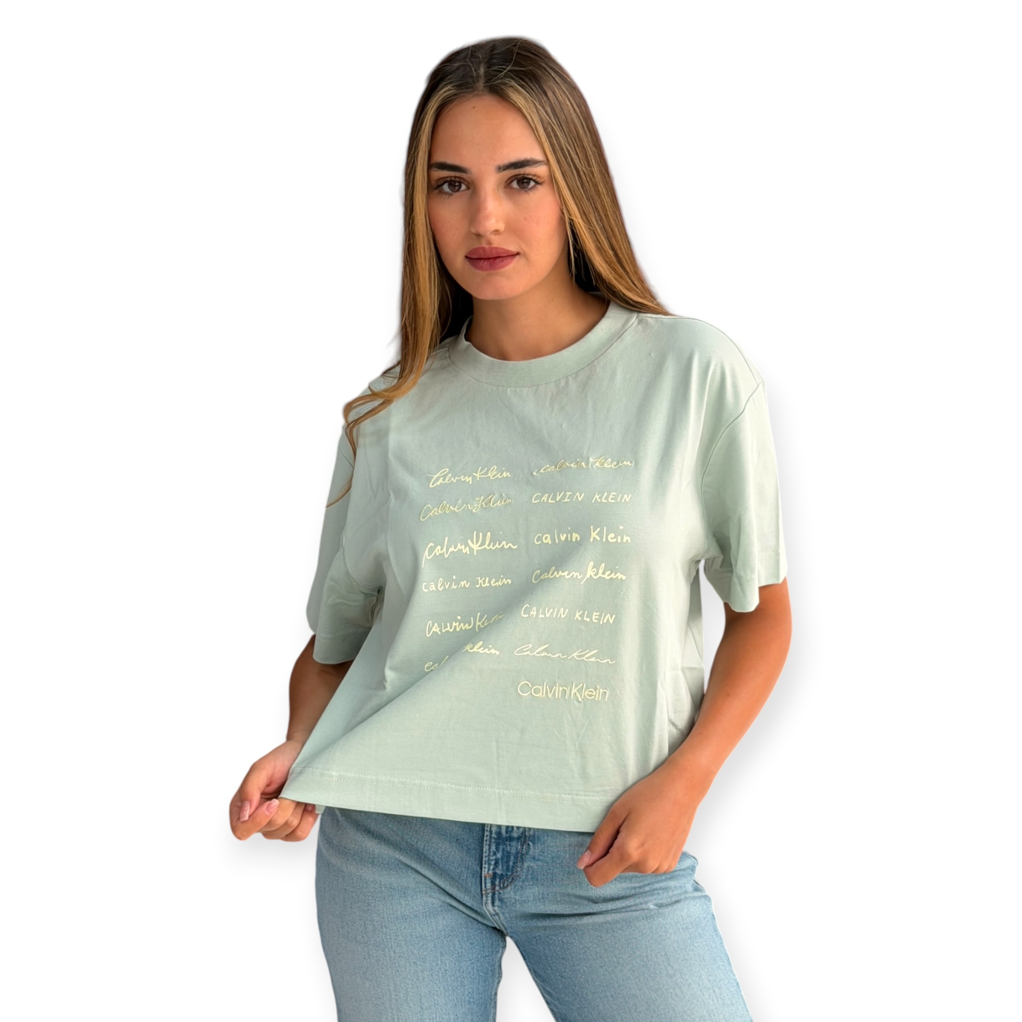 חולצה CALVIN KLEIN CROPPED BOXY TEE