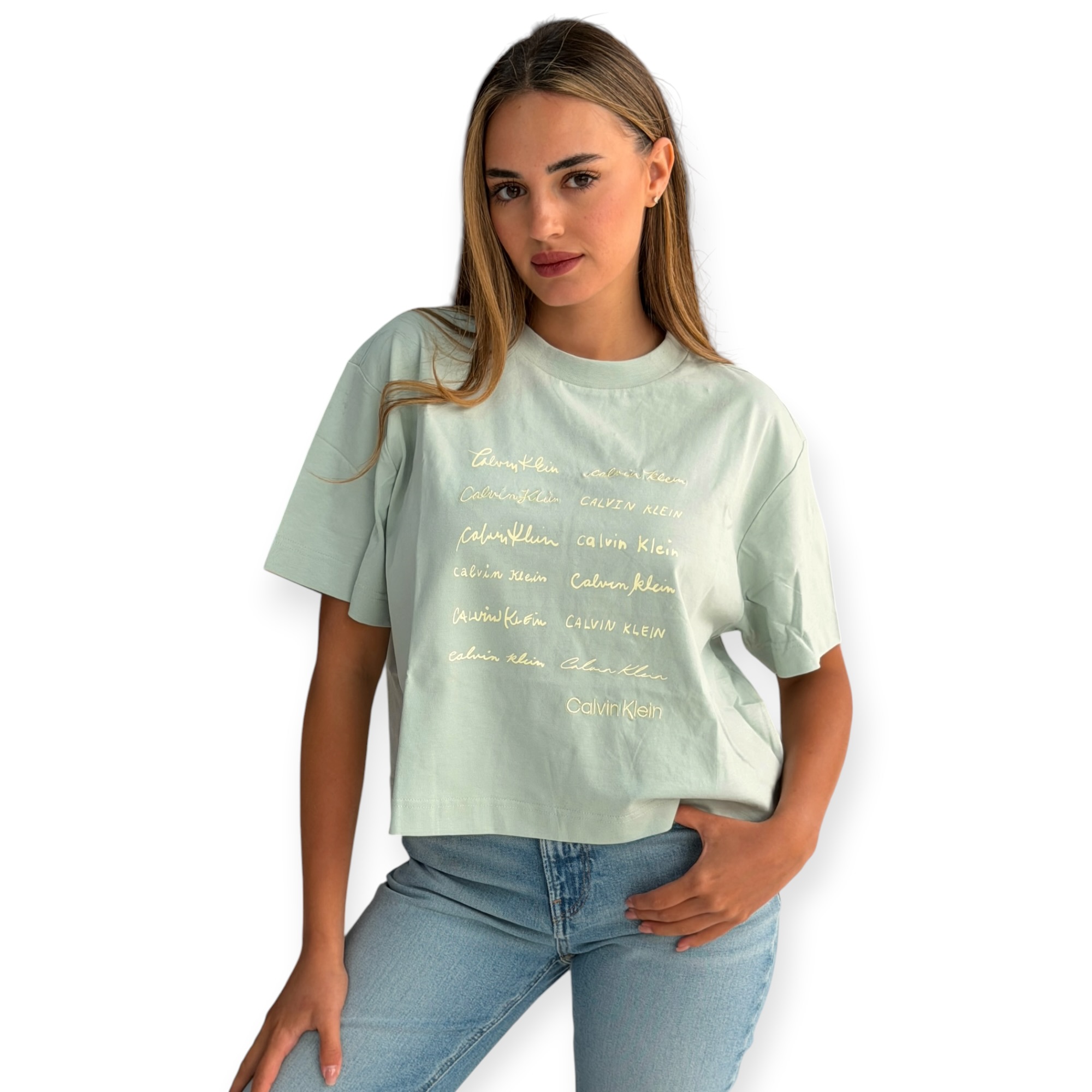 חולצה CALVIN KLEIN CROPPED BOXY TEE