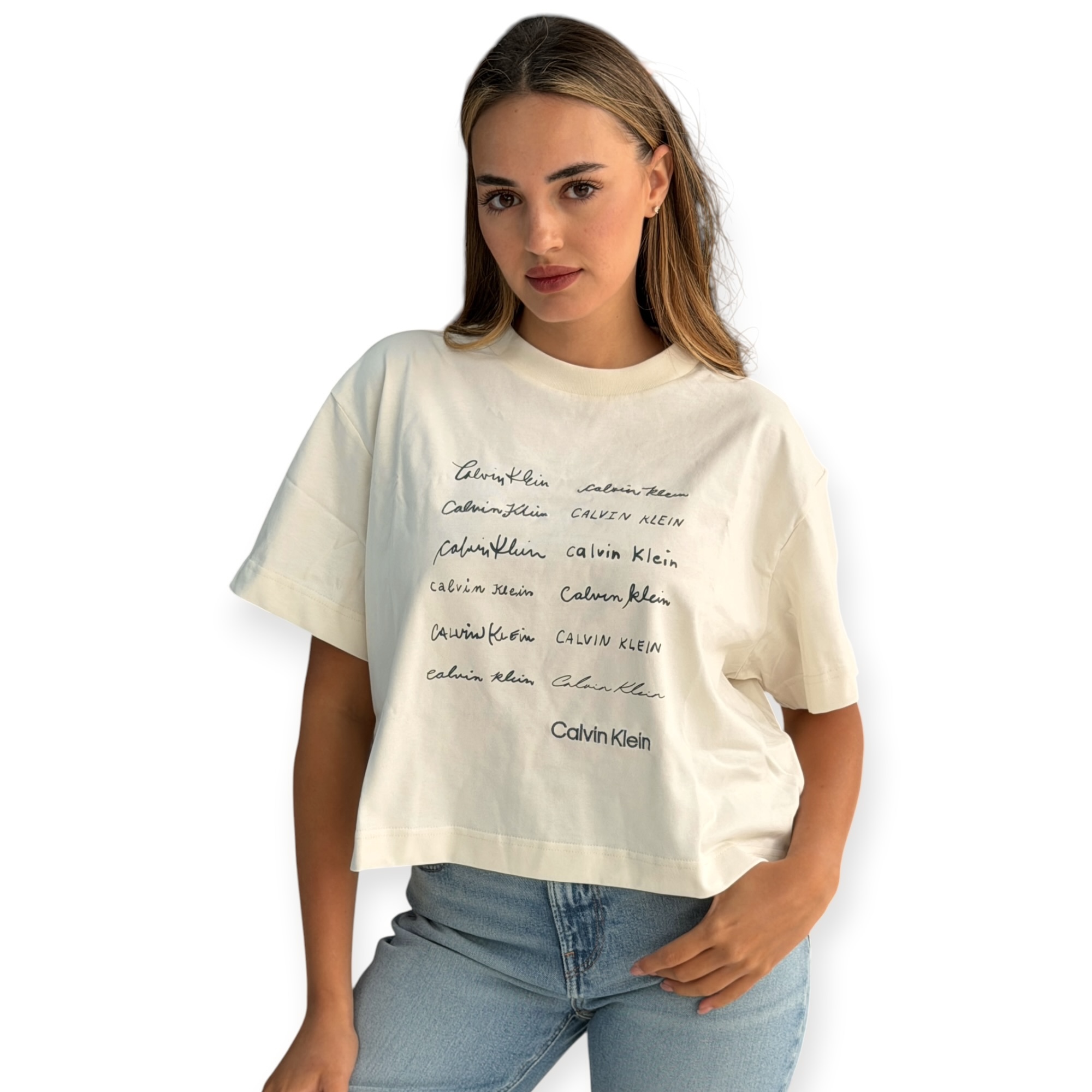 חולצה CALVIN KLEIN CROPPED BOXY TEE
