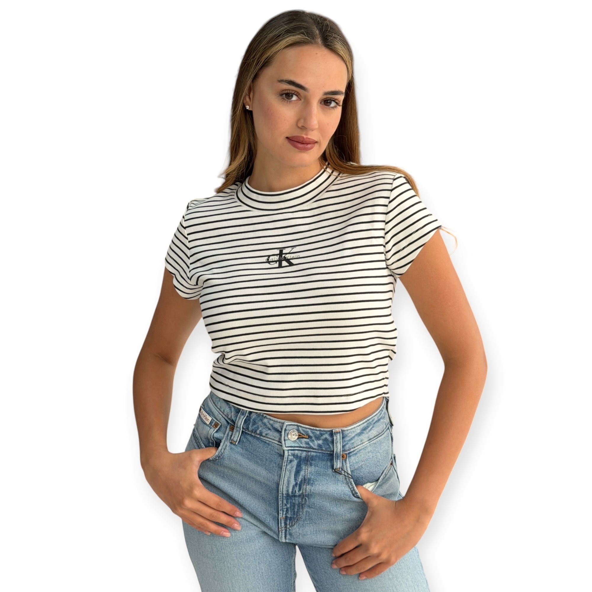חולצה CALVIN KLEIN RIB BABY TEE