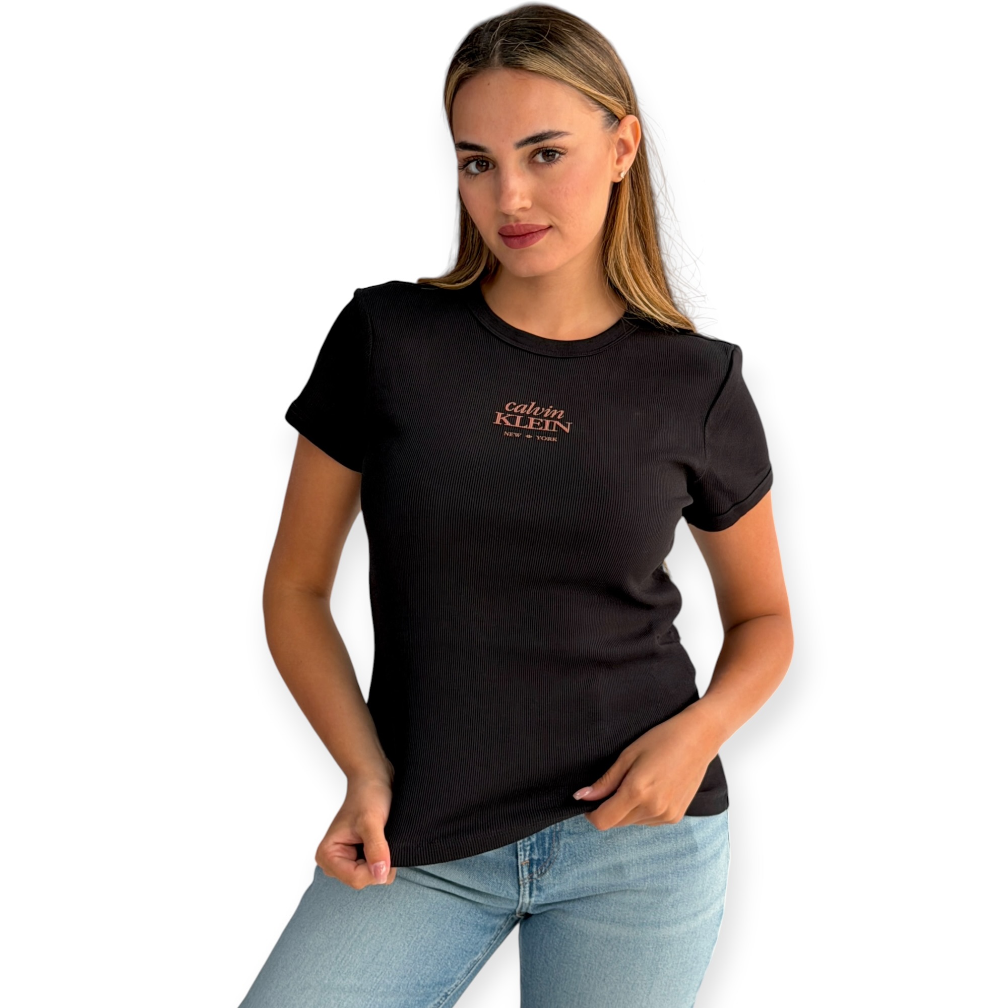חולצה CALVIN KLEIN RIB BABY TEE