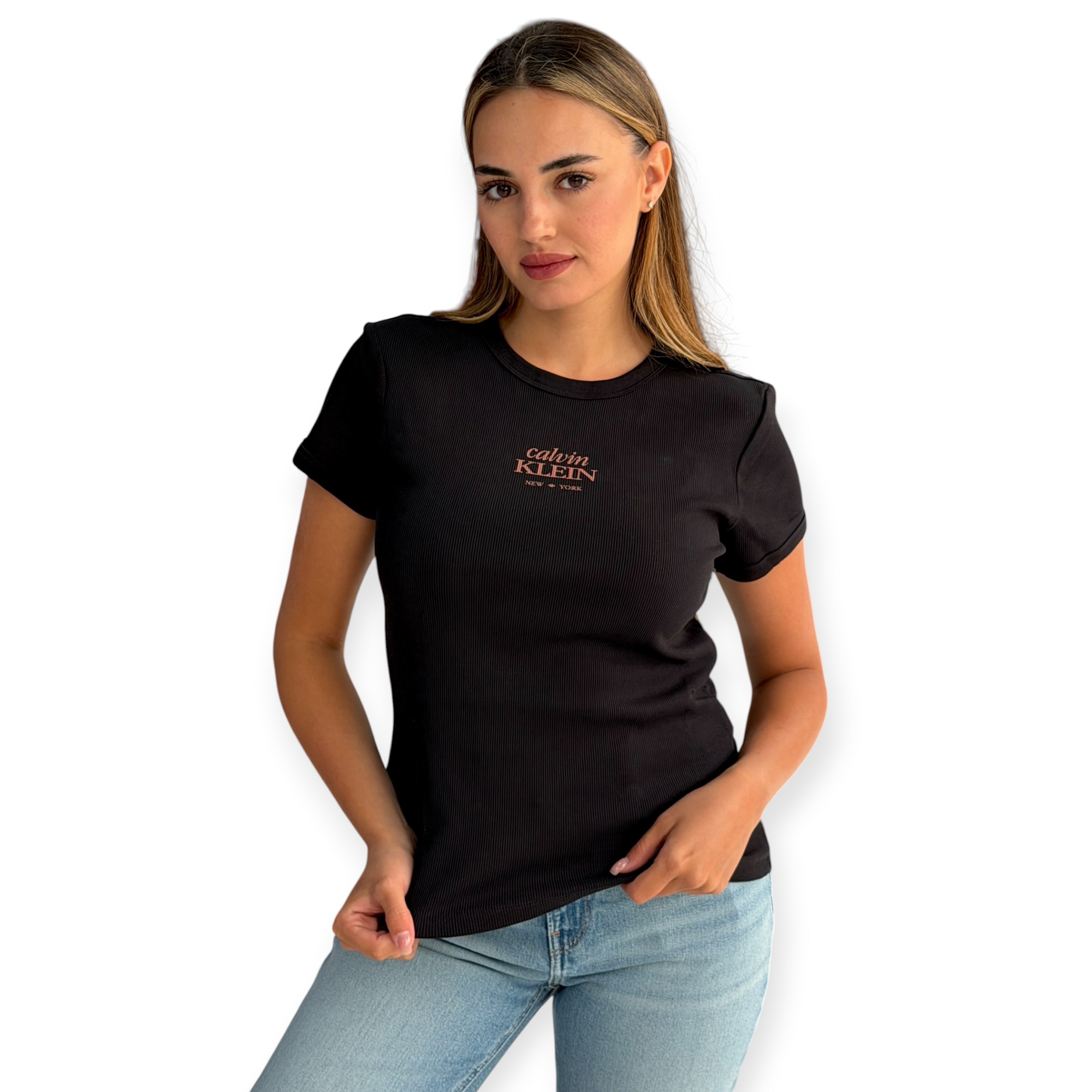 חולצה CALVIN KLEIN RIB BABY TEE