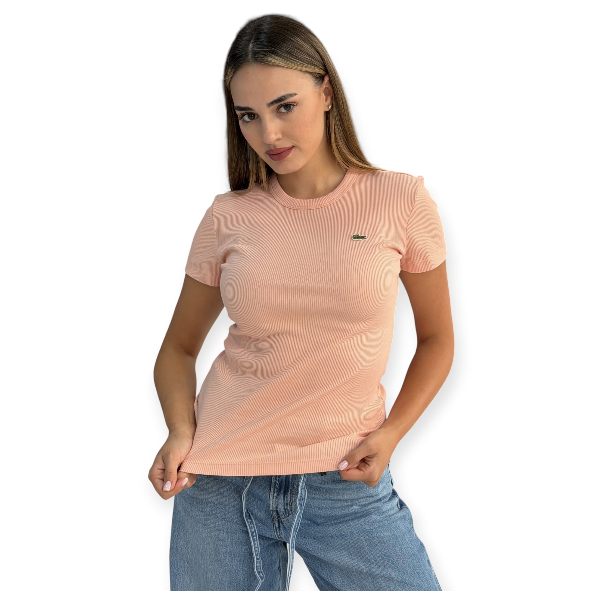חולצה נשים LACOSTE RIB TEE חולצה נשים LACOSTE RIB TEE