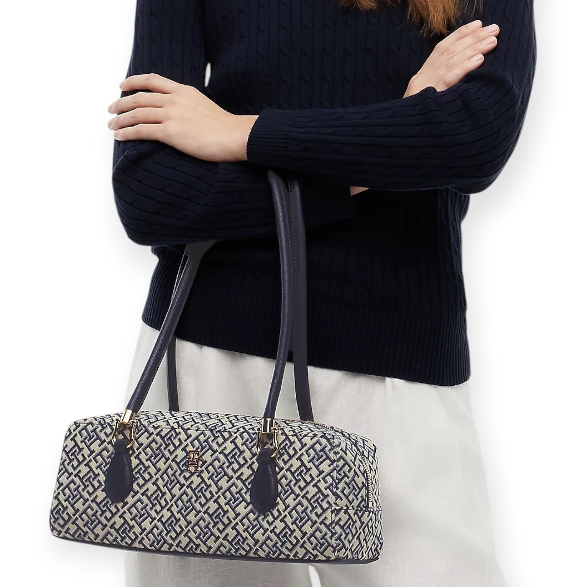 תיק נשים TOMMY HILFIGER JACQUARD SHOULDER BAG תיק נשים TOMMY HILFIGER JACQUARD SHOULDER BAG