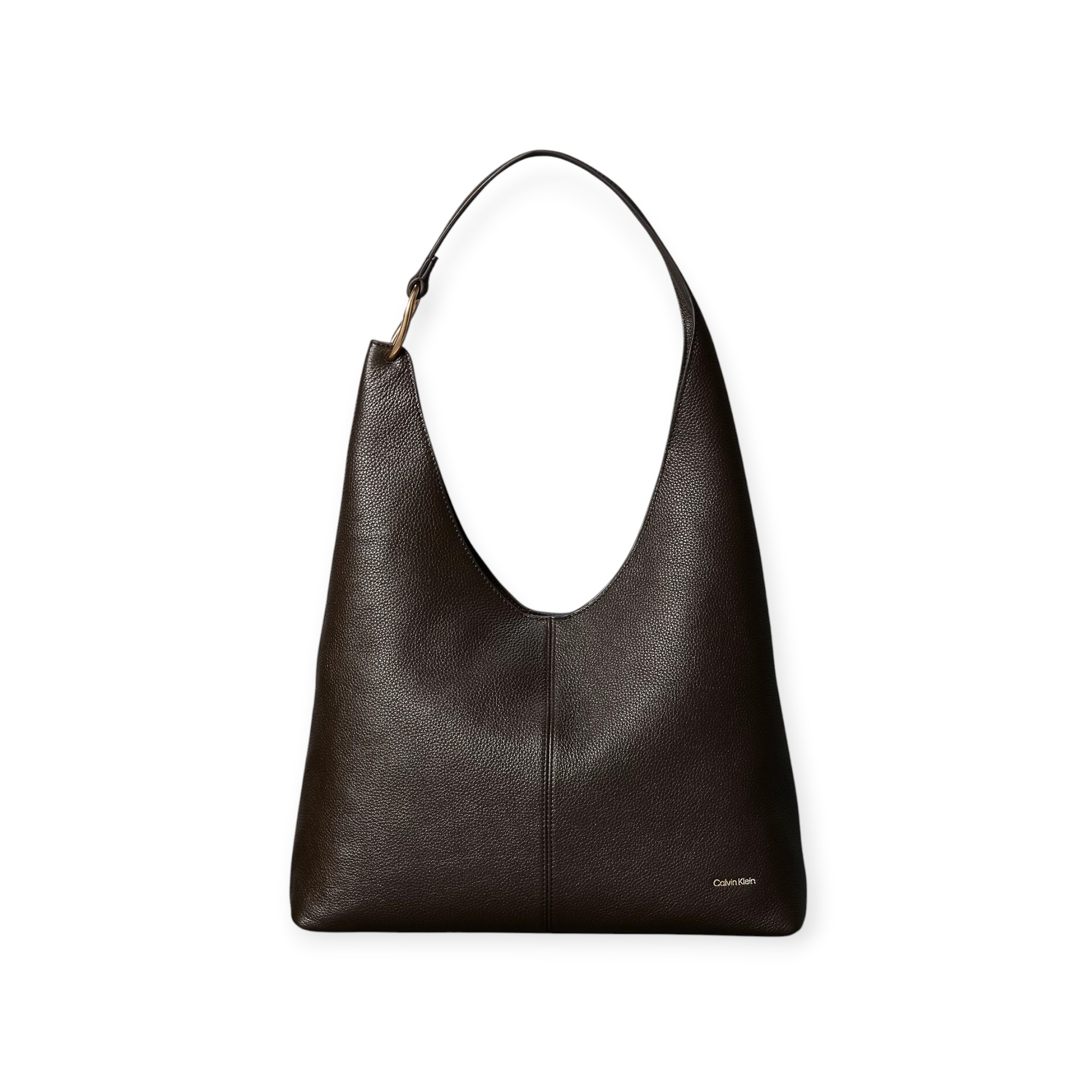 תיק עור נשים חום CALVIN KLEIN SLOUCHY LEATHER SHOULDER BAG תיק עור נשים חום CALVIN KLEIN SLOUCHY LEATHER SHOULDER BAG