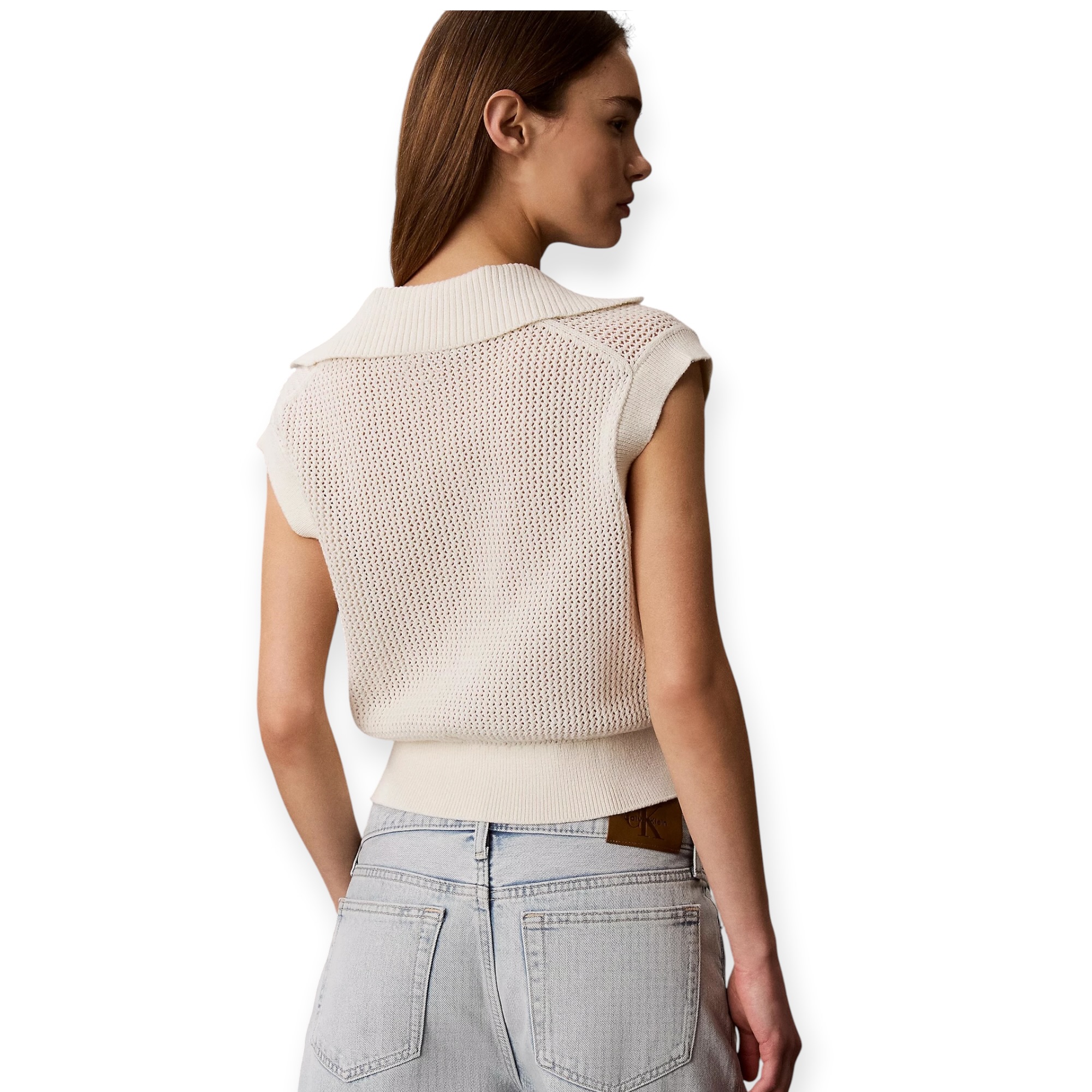 חולצה נשים CALVIN KLEIN CROCHET CROPPED VEST