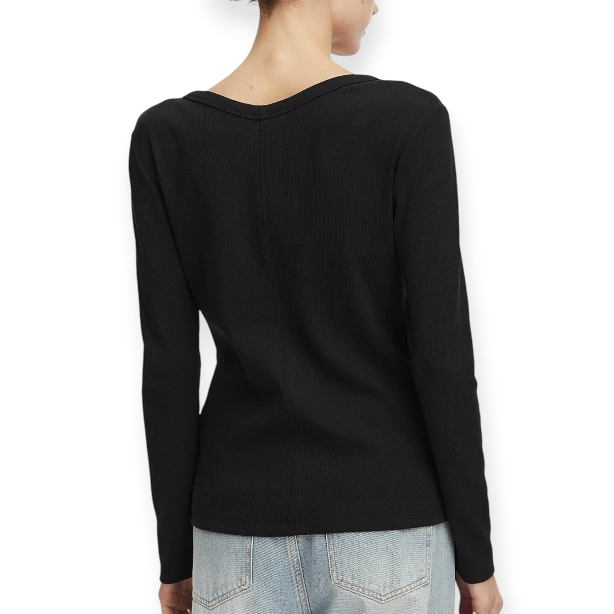חולצה נשים CALVIN KLEIN LABEL BABY RIB TEE