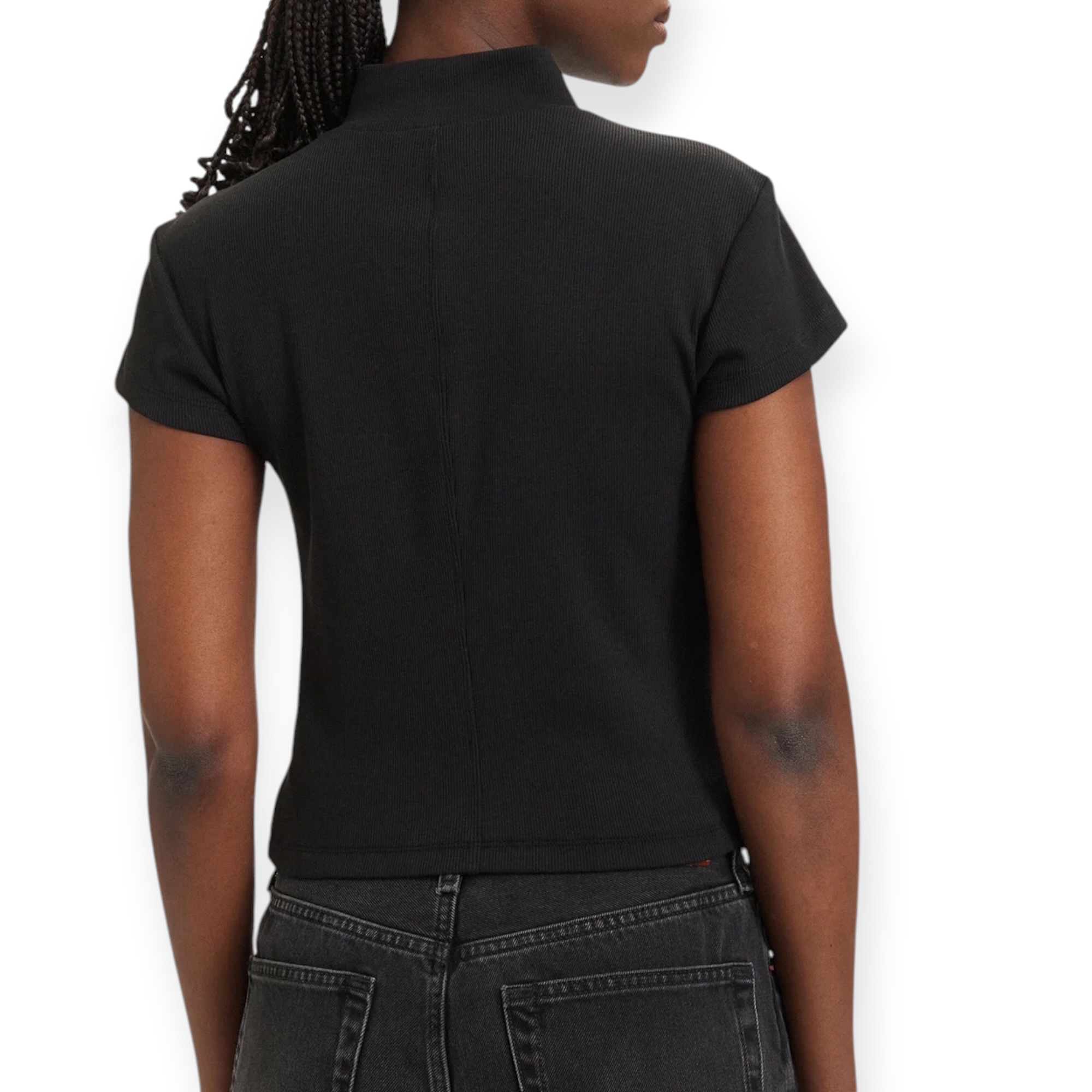 חולצה נשים CALVIN KLEIN BABY RIB ZIP TEE