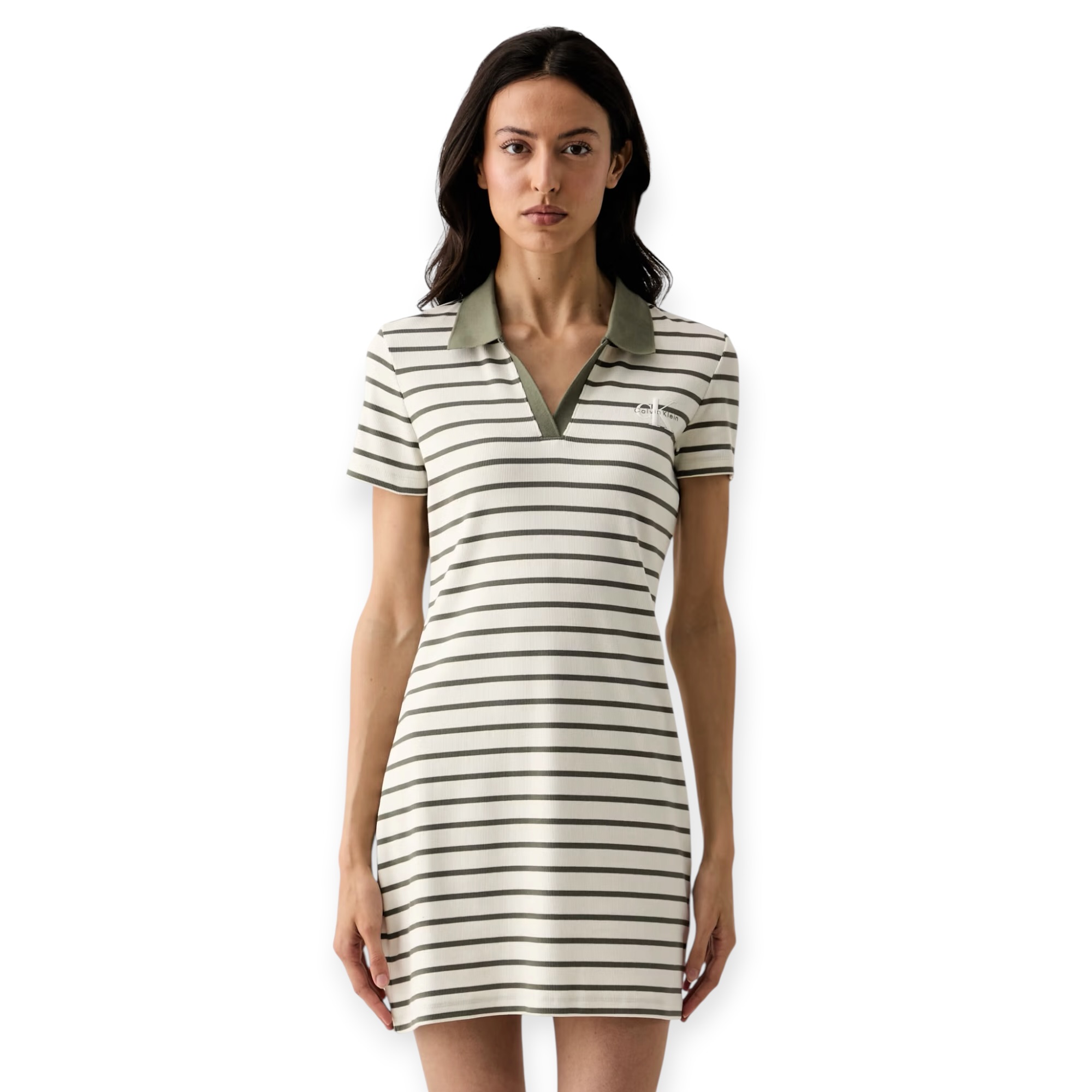 שמלה נשים CALVIN KLEIN POLO MINI DRESS שמלה נשים CALVIN KLEIN POLO MINI DRESS