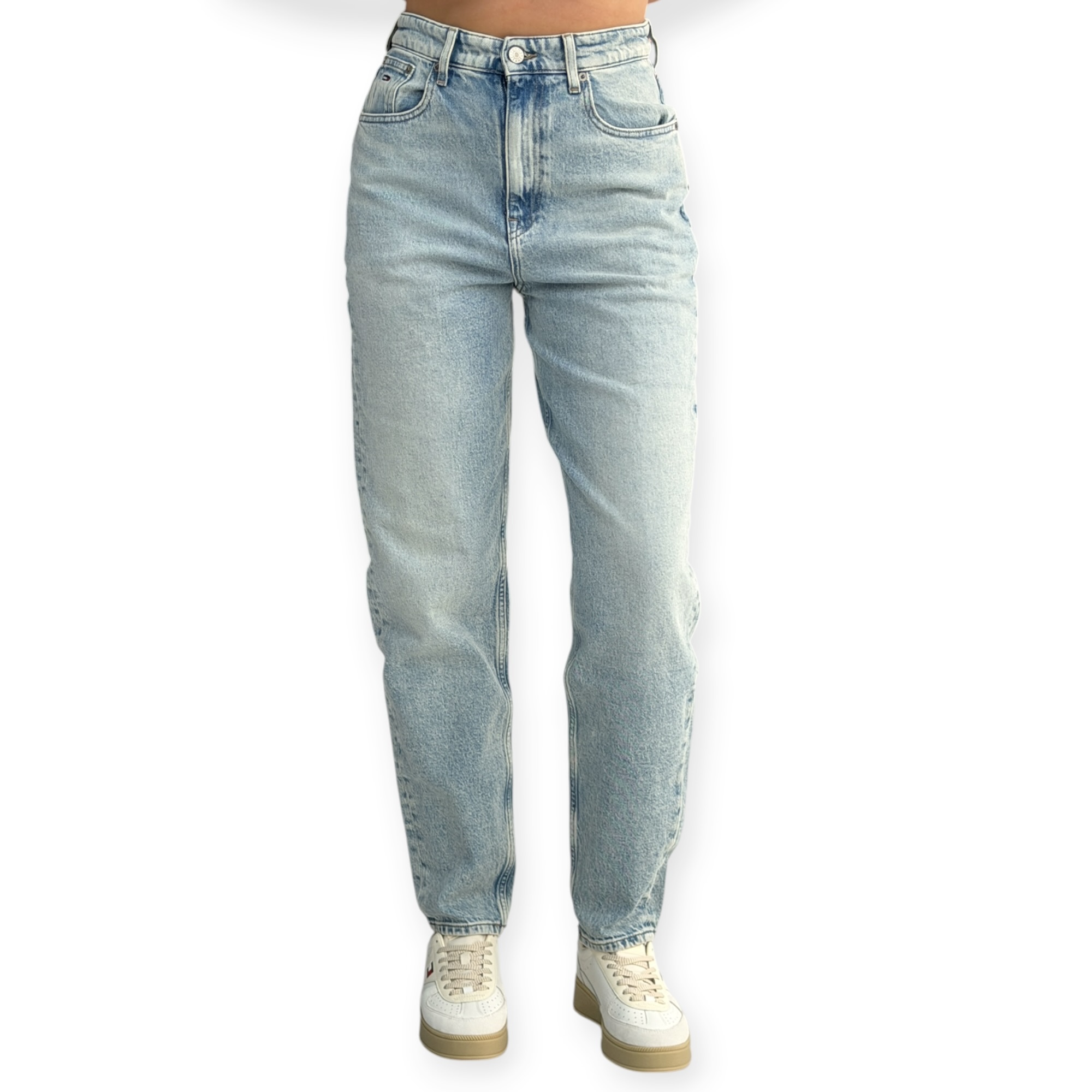 גינס נשים TOMMY HILFIGER HIGH RISE TAPERED MOM JEANS
