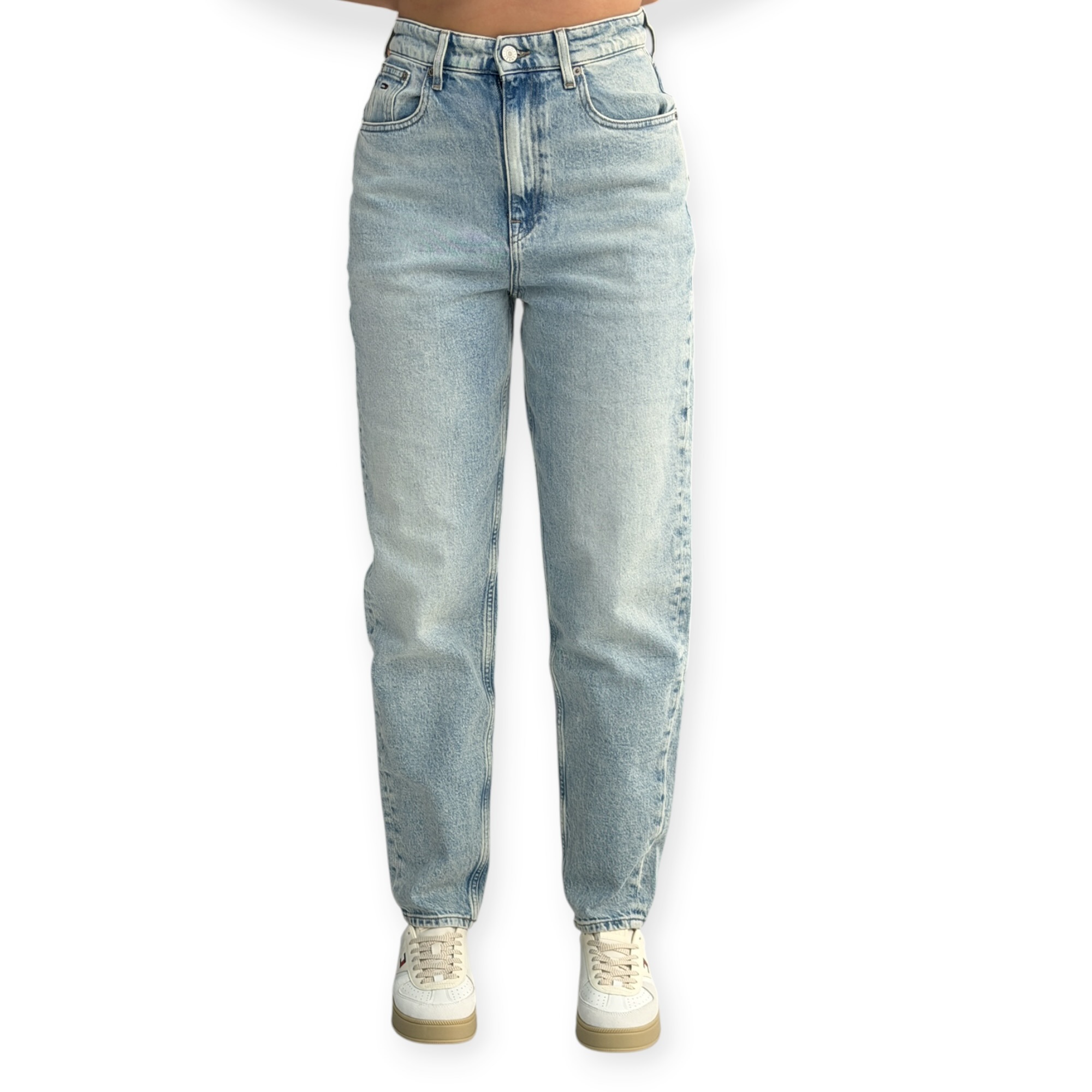 גינס נשים TOMMY HILFIGER HIGH RISE TAPERED MOM JEANS
