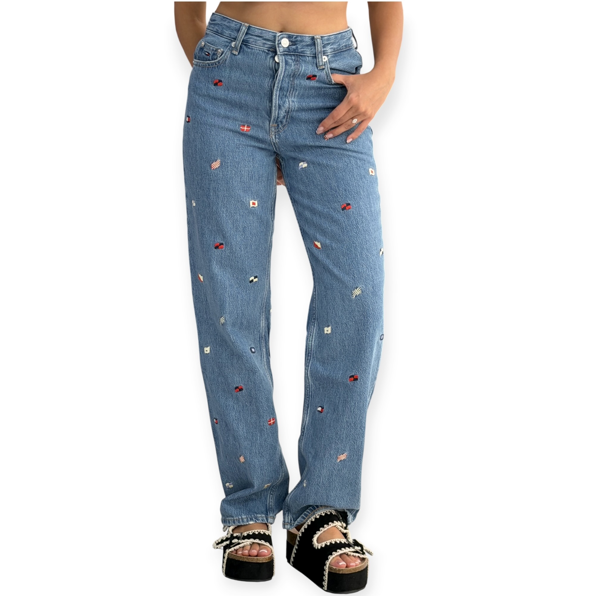 גינס נשים TOMMY HILFIGER HIGH RISE SLIM STRAGHTJEANS