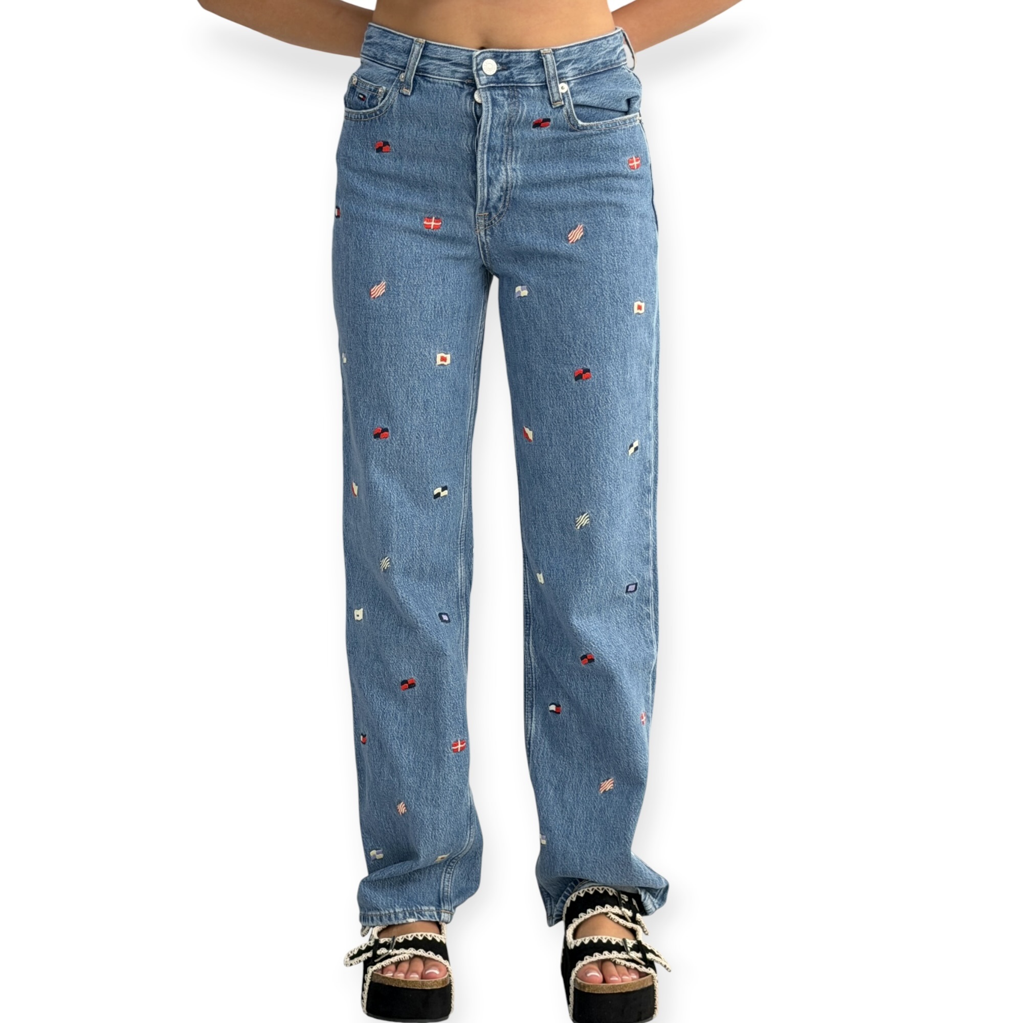גינס נשים TOMMY HILFIGER HIGH RISE SLIM STRAGHTJEANS