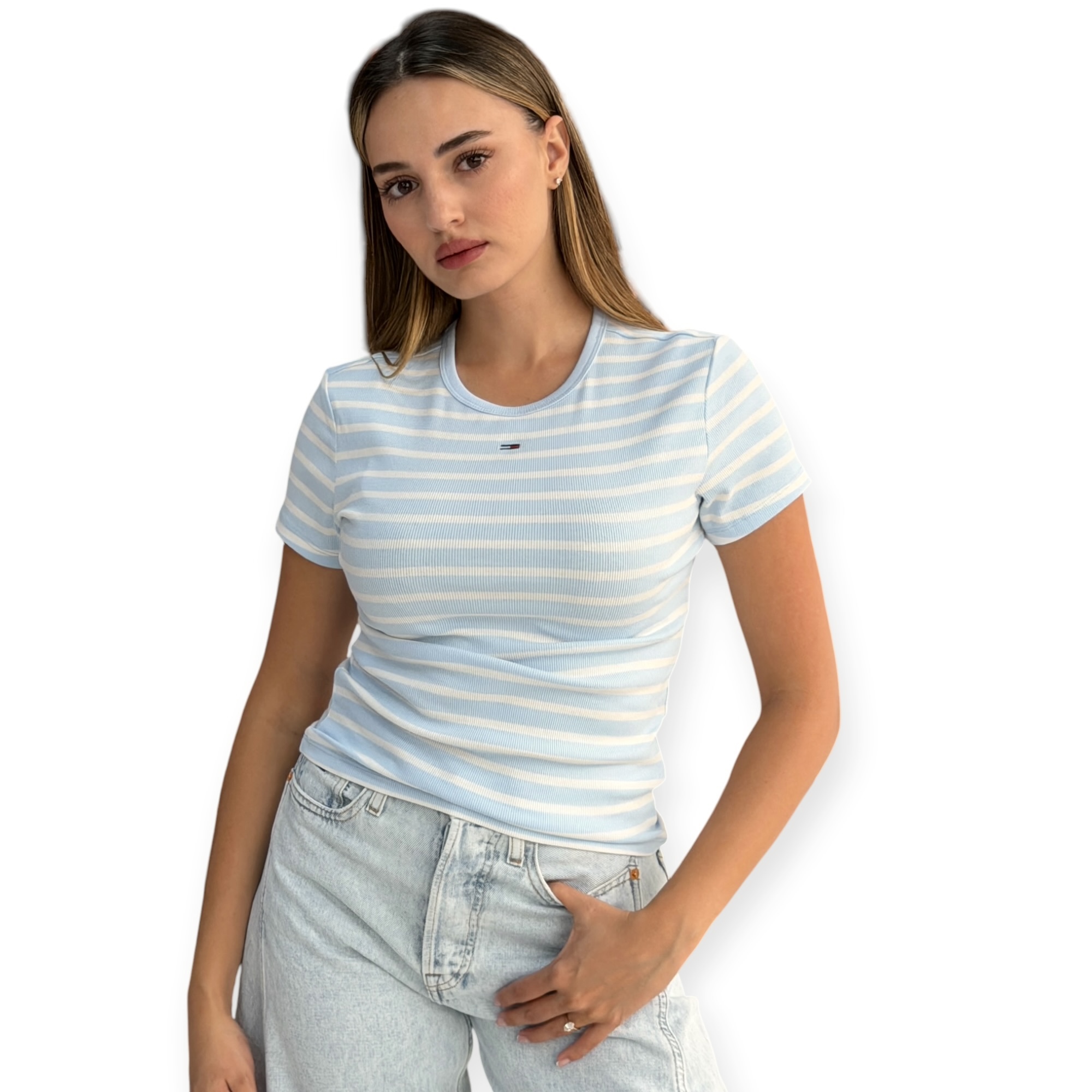 חולצה TOMMY HILFIGER SLIM BADGE RIB TEE