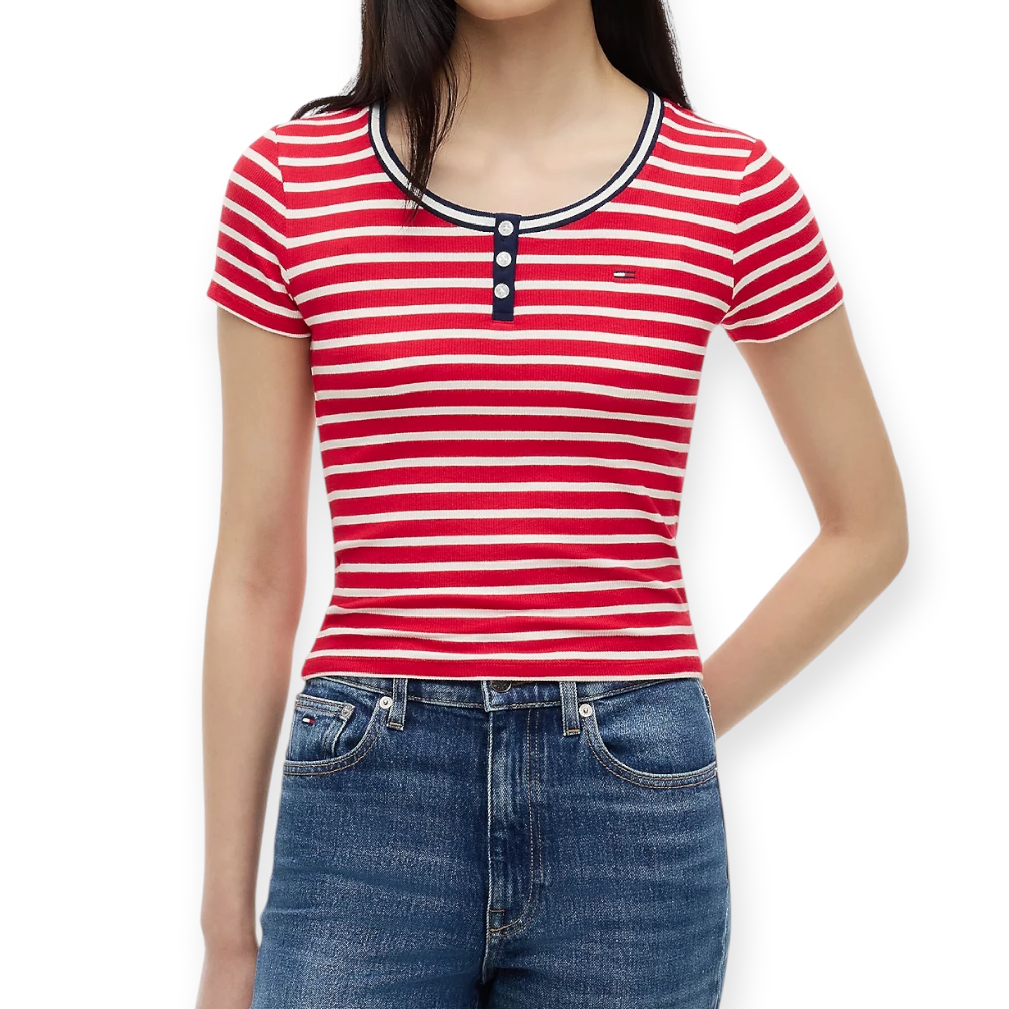 חולצה נשים TOMMY HILFIGER RIB TEE