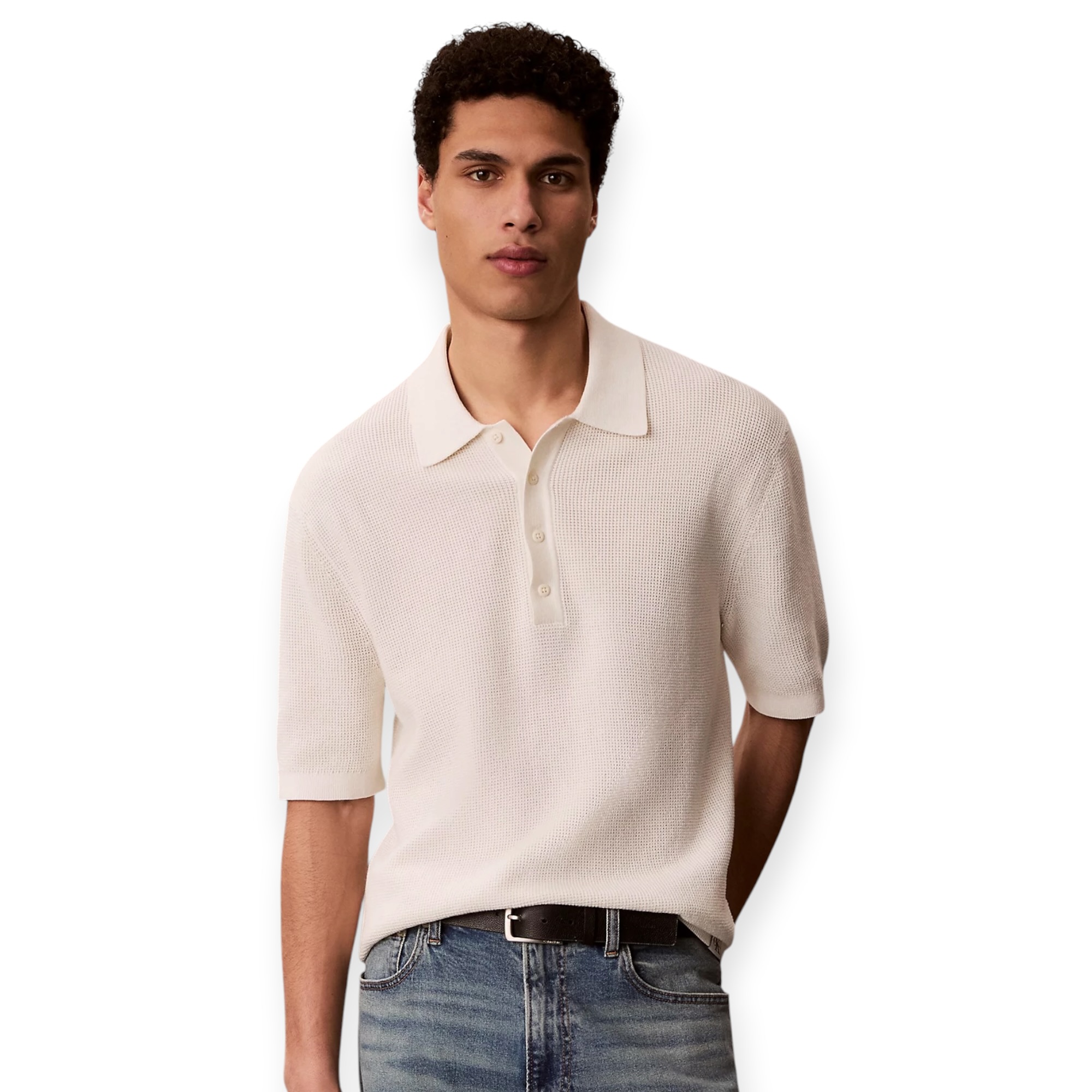 חולצה גברים CALVIN KLEIN WAFFLE POLO