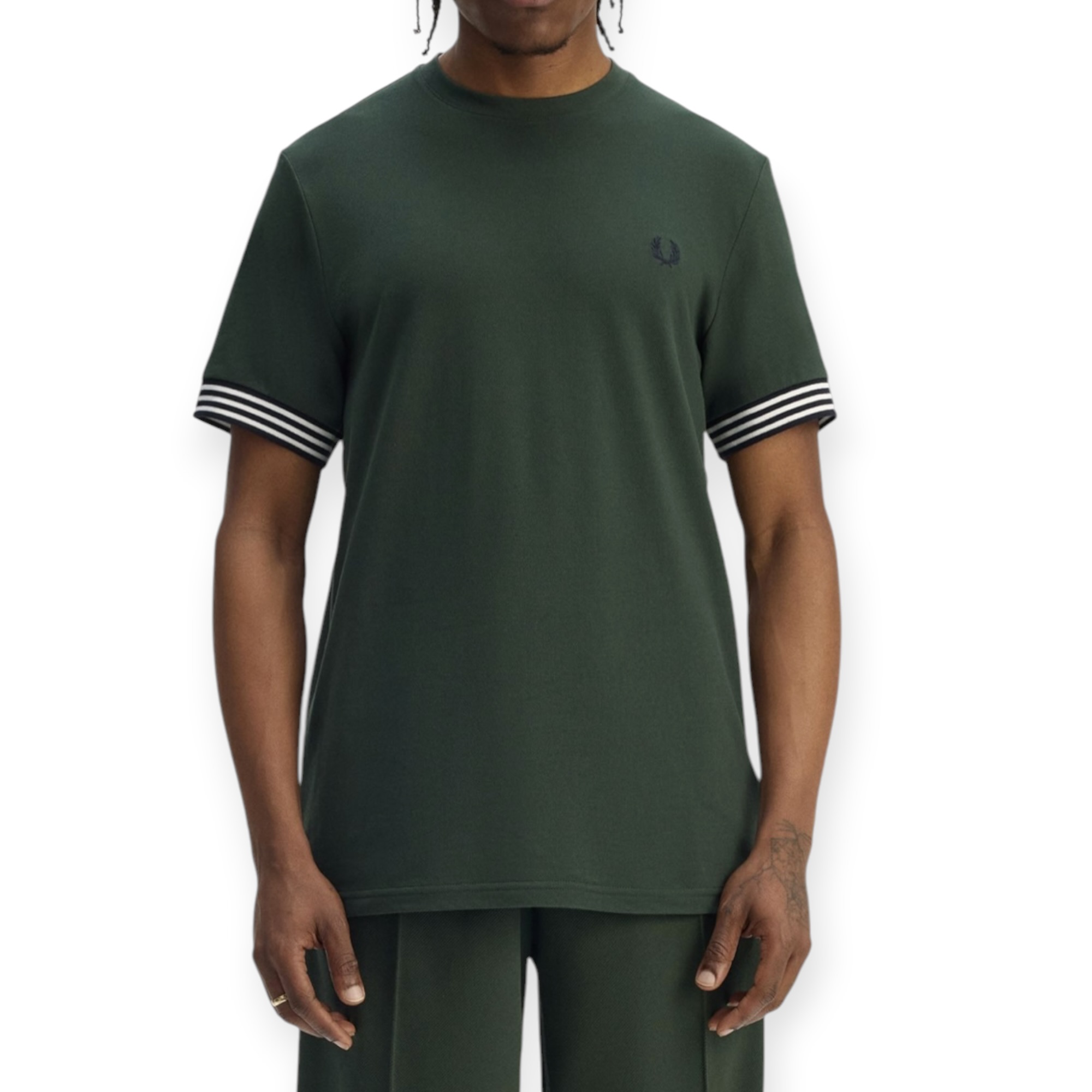 חולצה גברים FRED PERRY STRIPED CUFF  TEE SHIRT