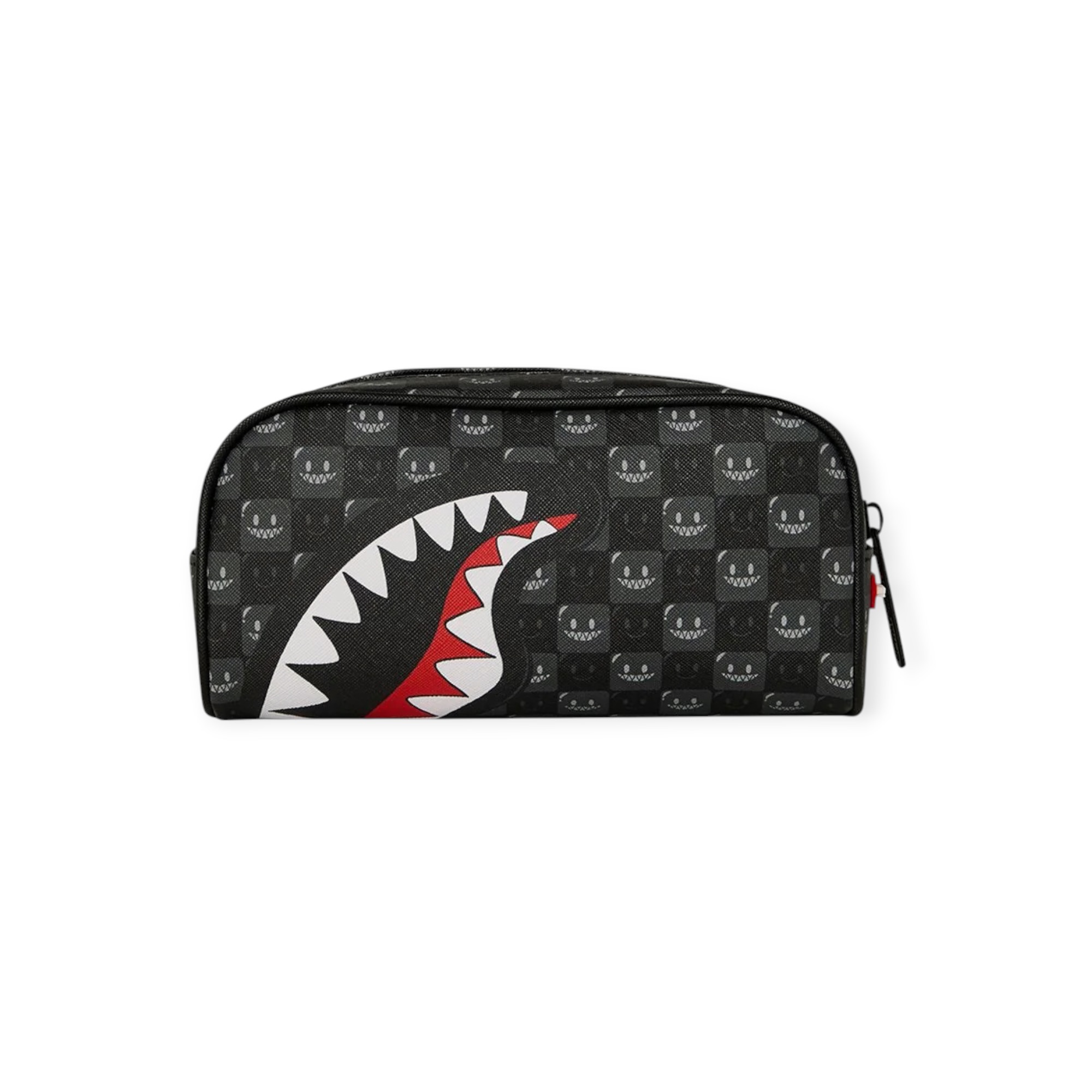 קלמר במכירה מוקדמת צפי הגעה עד 16.7 SPRAYGROUND SHARKS IN PARIS WTF BUBBLY BLACK CHECK POUCH