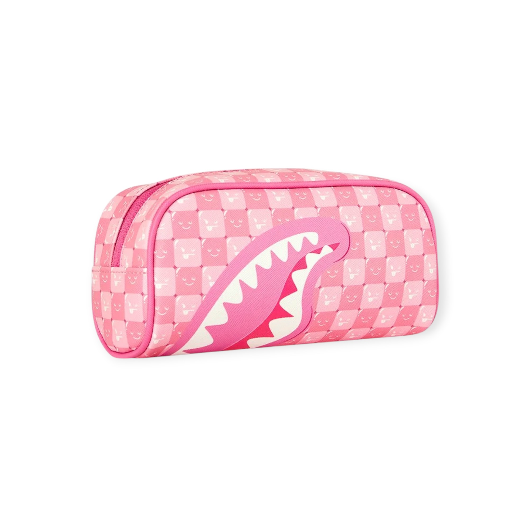 קלמר במכירה מוקדמת צפי הגעה עד 16.7 SPRAYGROUND PINK NEW CHECK FACES PENCIL POUCH