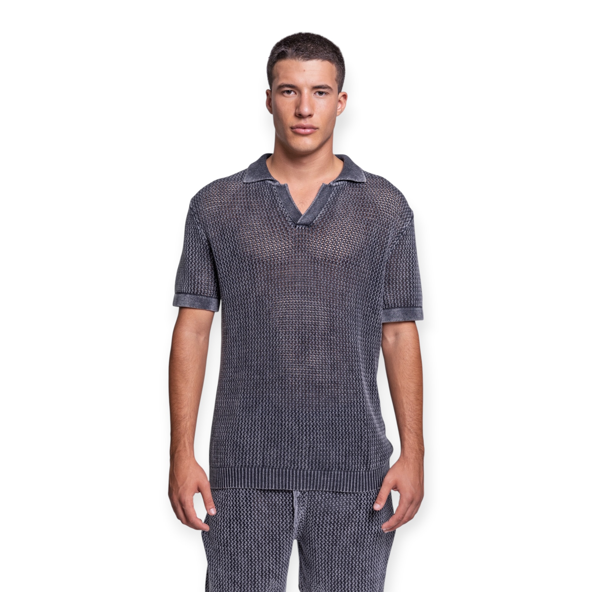חולצה סריג גברים THIRTY DEGREES POLO WOVEN חולצה סריג גברים THIRTY DEGREES POLO WOVEN