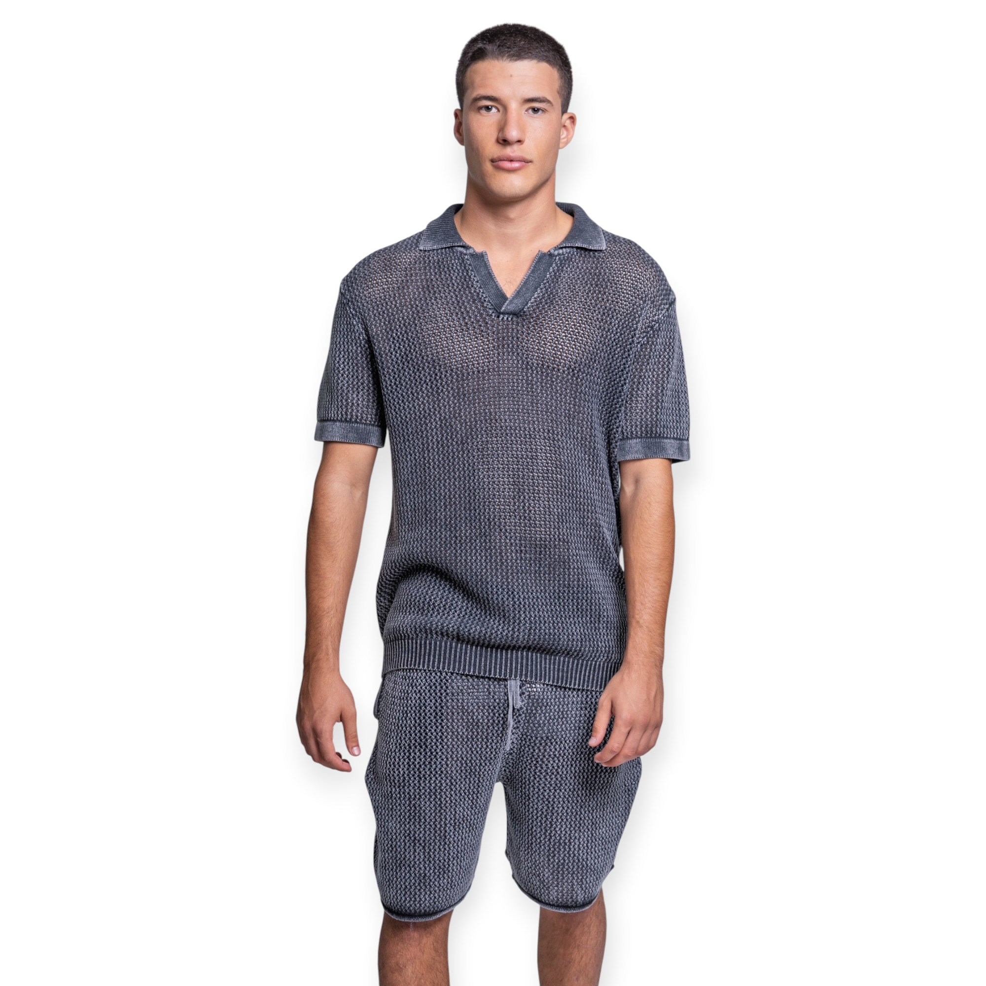 חולצה סריג גברים THIRTY DEGREES POLO WOVEN חולצה סריג גברים THIRTY DEGREES POLO WOVEN