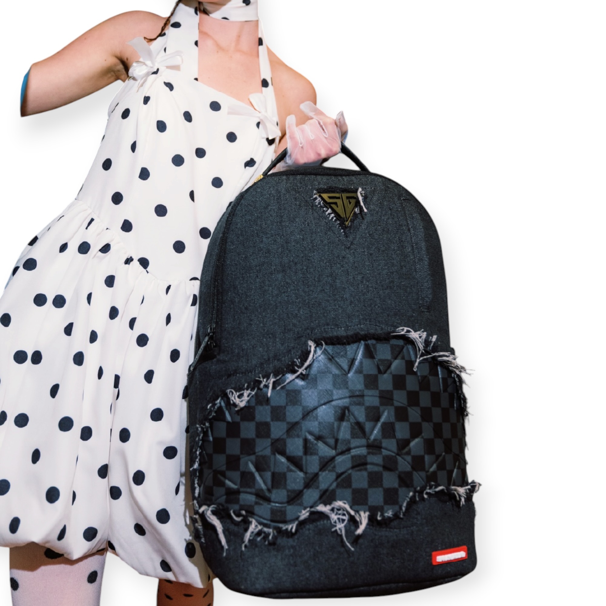 תיק גב SPRAYGROUND BLACK DENIM TEAR SHARK BACKPACK