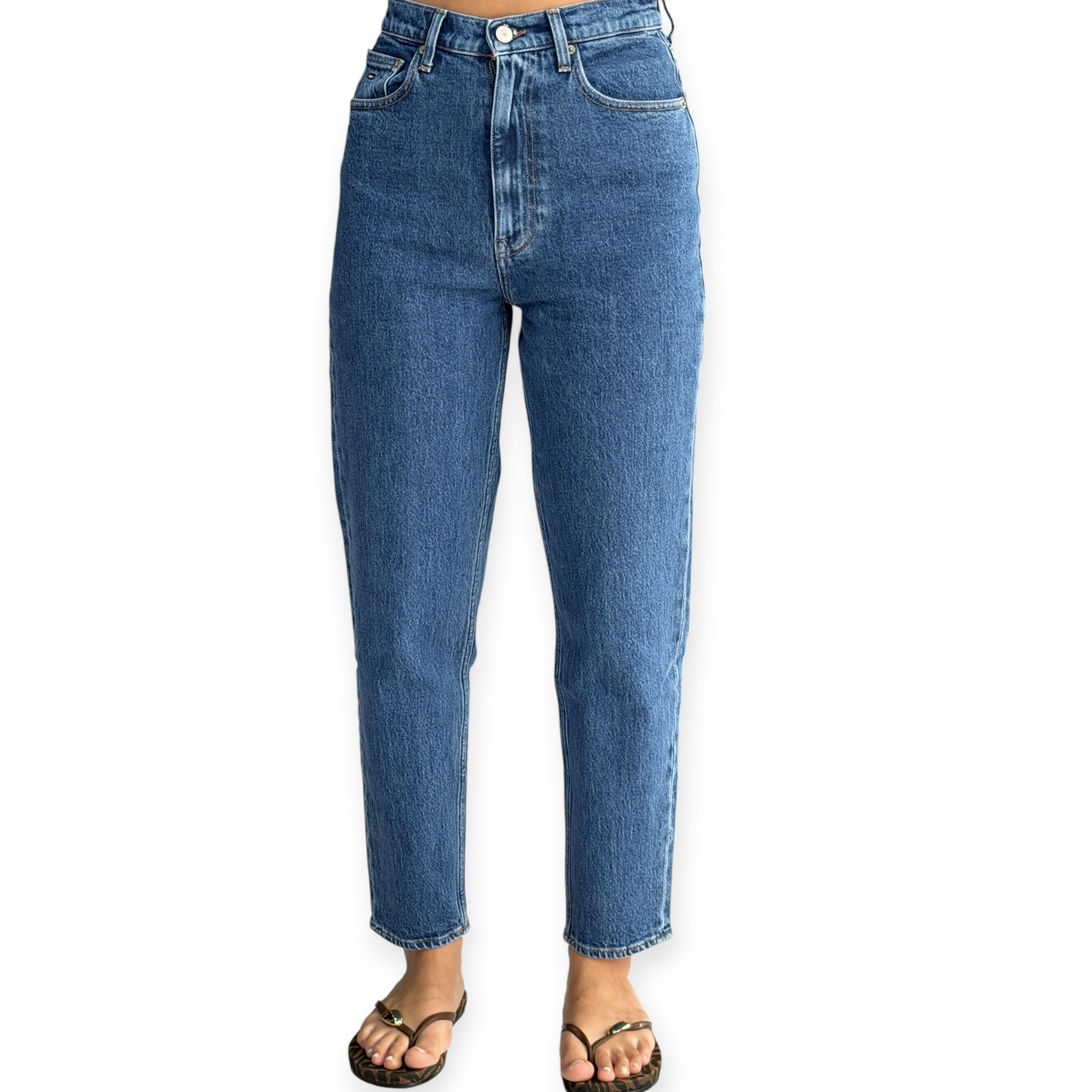 גינס נשים TOMMY HILFIGER HIGH RISE MOM JEANS