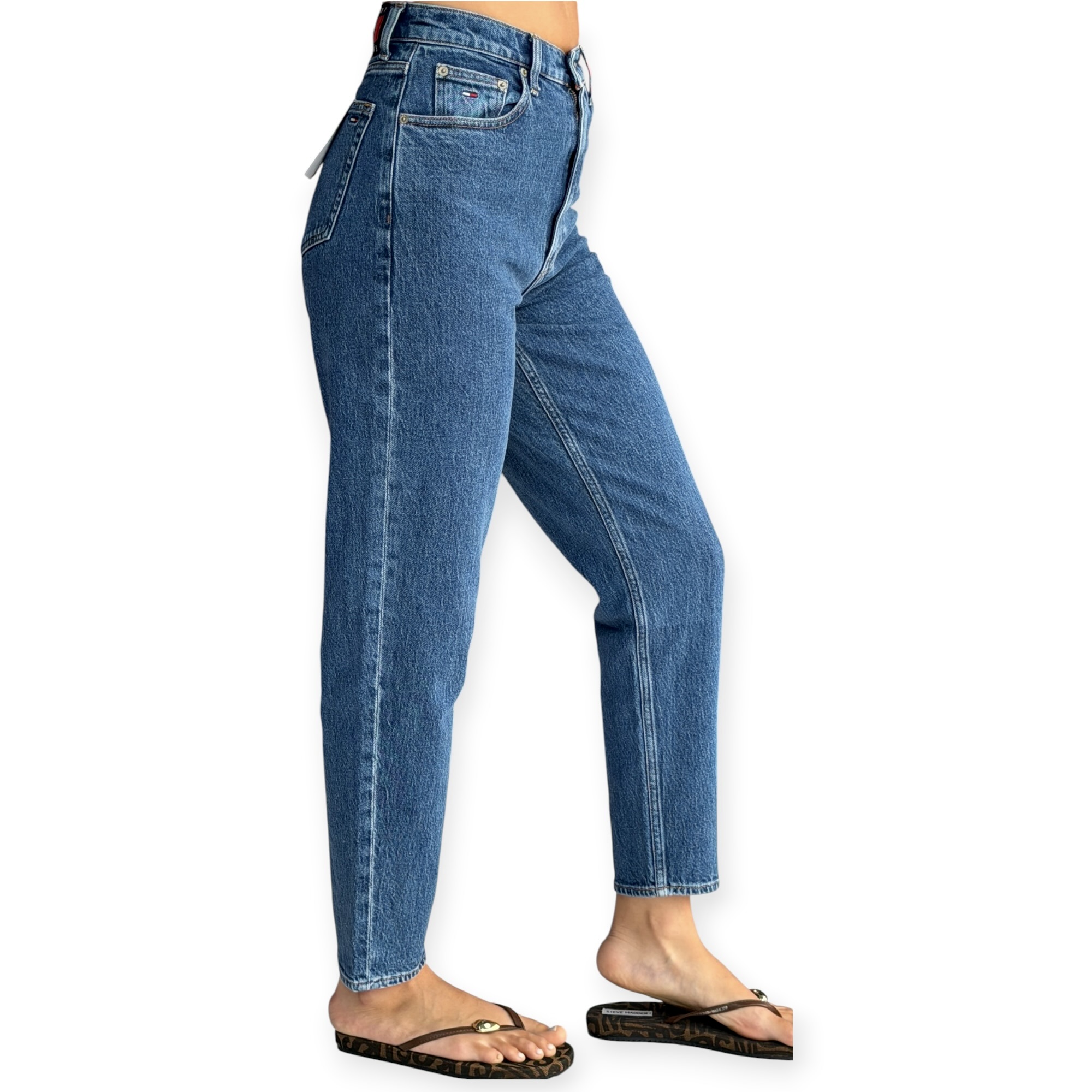 גינס נשים TOMMY HILFIGER HIGH RISE MOM JEANS
