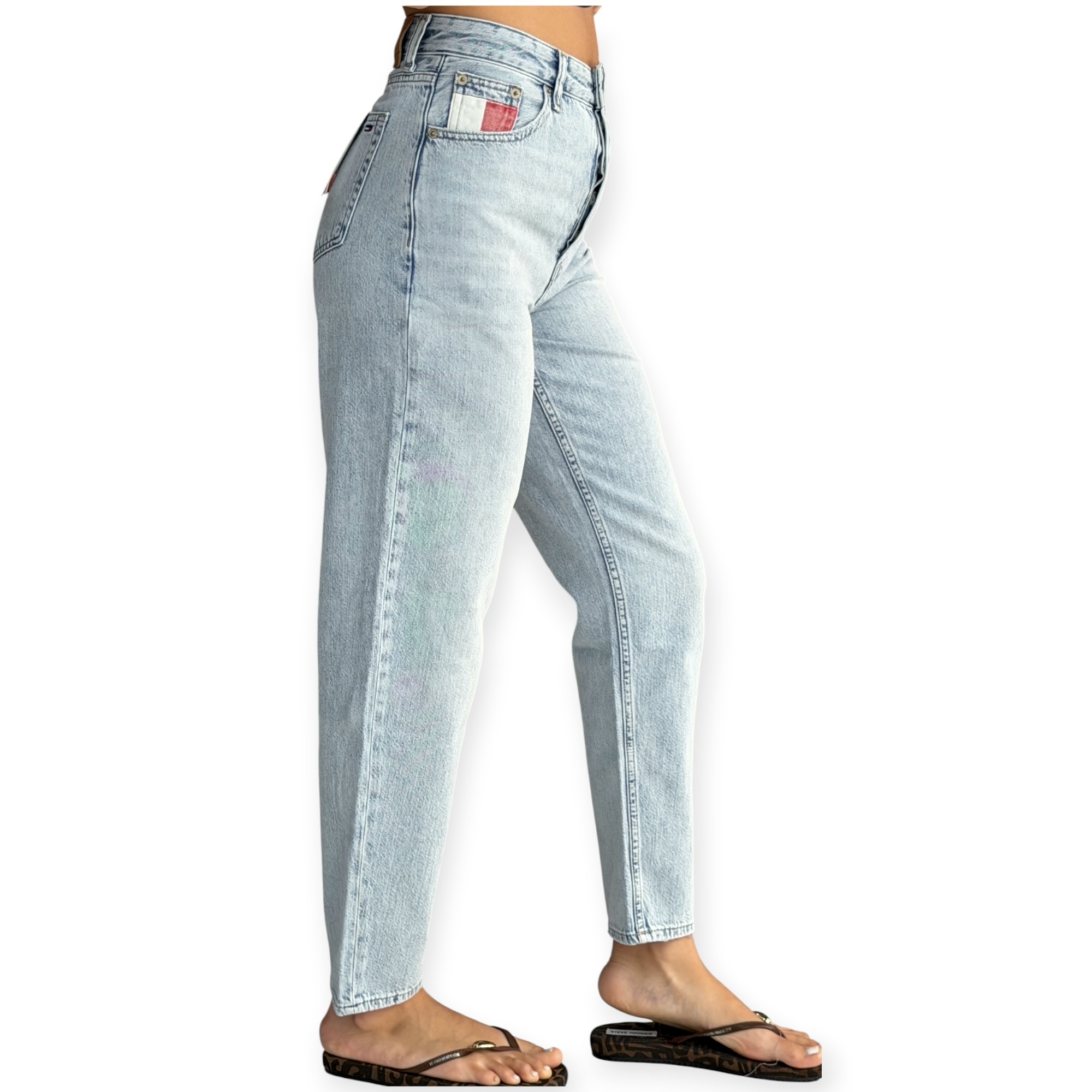 גינס נשים TOMMY HILFIGER HIGH RISE MOM JEANS